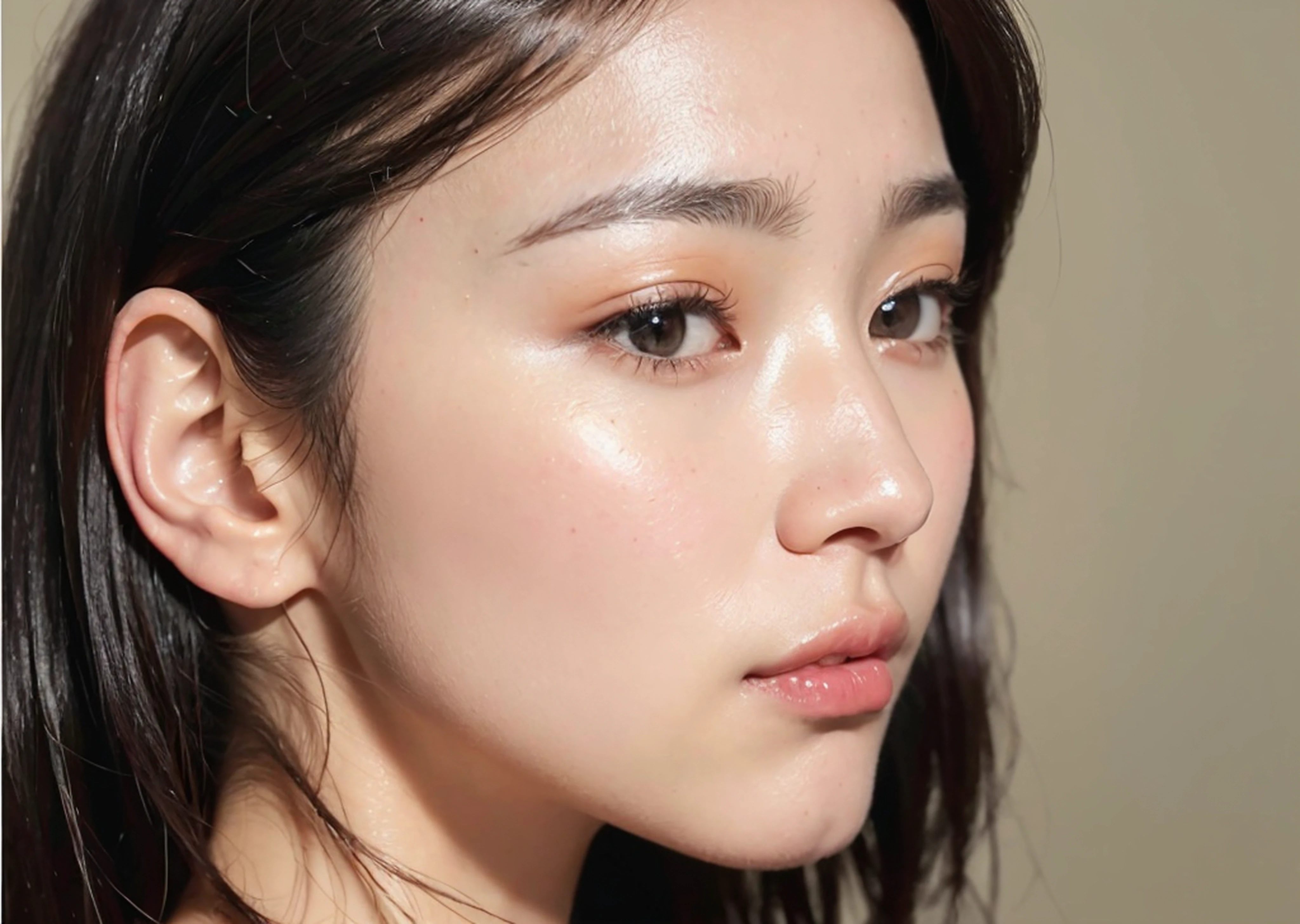 a short bob、natural make up、profile、Lateral gaze、don't watch the viewer、profile、25 years old women、Black eyes、1girl in,Cute face, , masterpiece, , portlate, ((8K 、RAW Photos、top-quality、masterpiece)、High Detail RAW Color Photo Professional Photo、(realisitic、Photorealism:1.37)、(top-quality)、超A high resolution、Fusion of 8K and HDTV CG、physically-based renderingt、25 years old women、、top-quality、masterpiece、ighly detailed、hight resolution、At 8K、超A high resolution、detailed shadow、A hyper-realistic、realisitic、Midday sunshine、1girl in、A detailed face、realisticeyes、real looking skin、a short bob、femele、