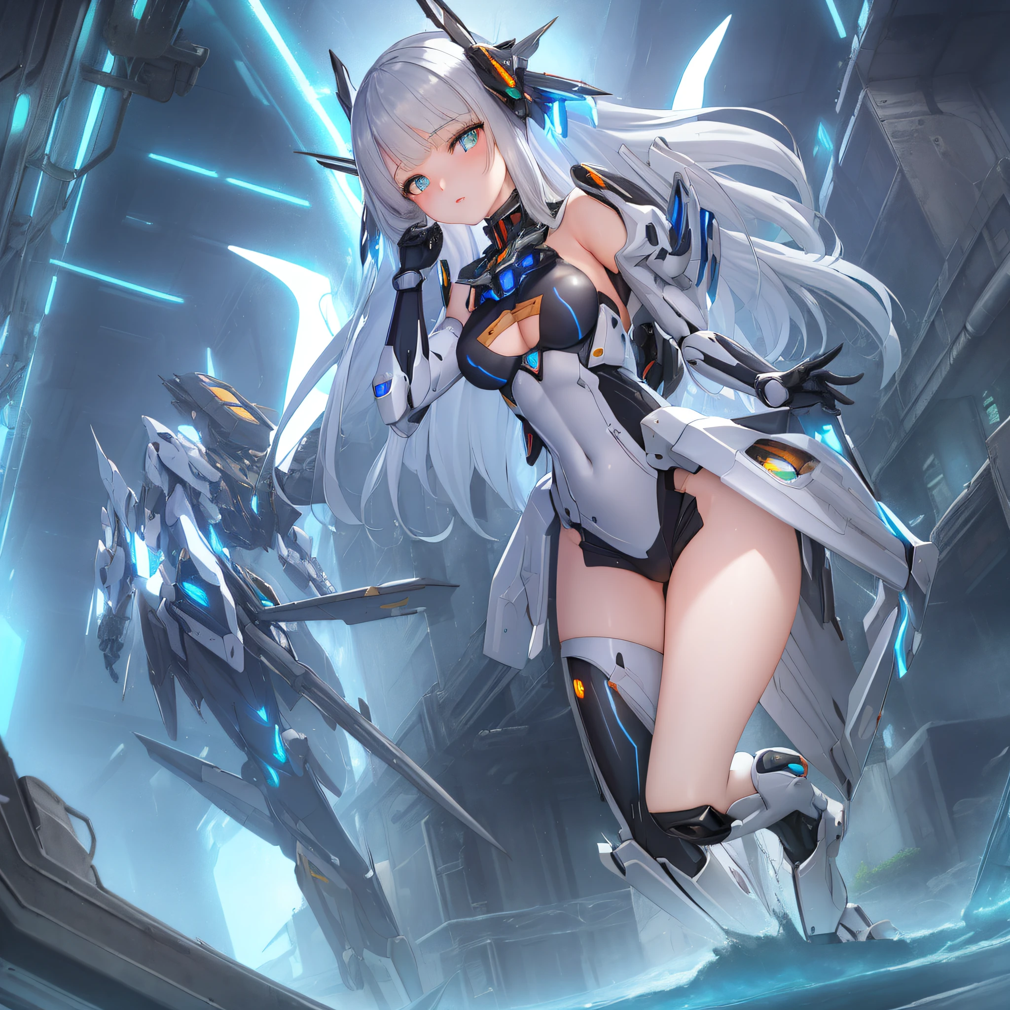 (masterpiece), best quality,{full body},((1 girl)),((beauty detailed eye)),{mecha,huge_filesize},(bare shoulders),science fiction,highly detailed,illustration,extremely detailed CG unity wallpaper,submerge,cinematic lighting,dramatic angle,{{beautiful face}},posing,caustics,fine water surface,,Mechanical wing,Metal wings,Mecha wing,{mecha clothes},robot girl,beautiful detailed face,