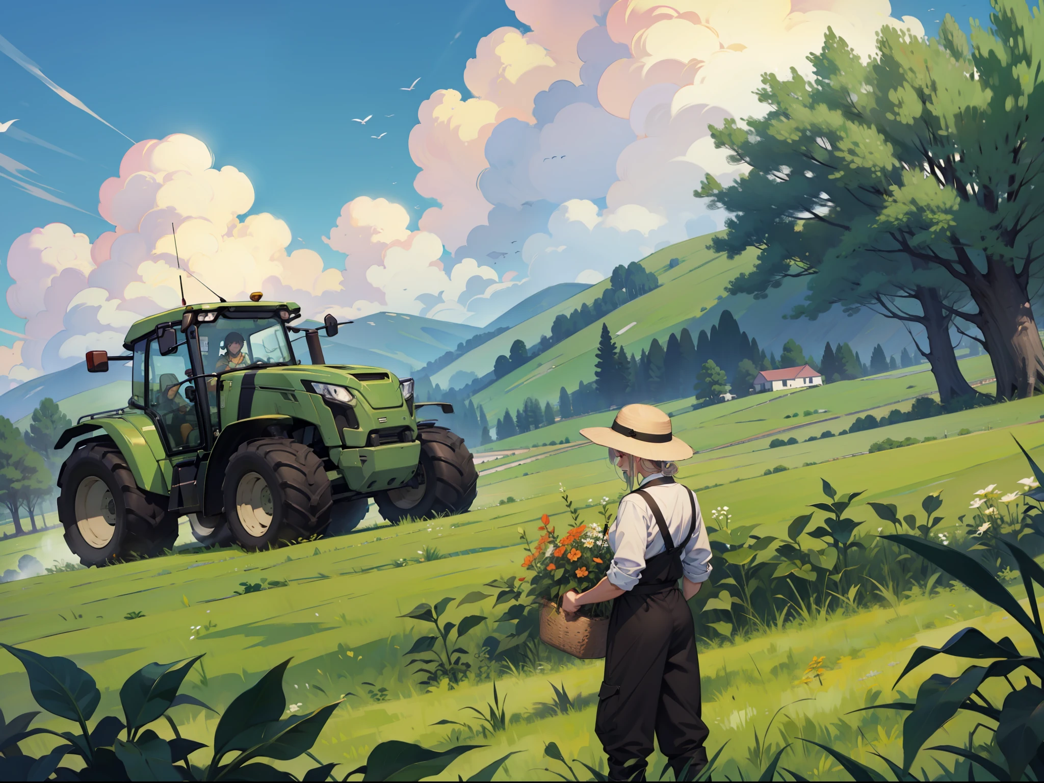 Farmers cultivate the land