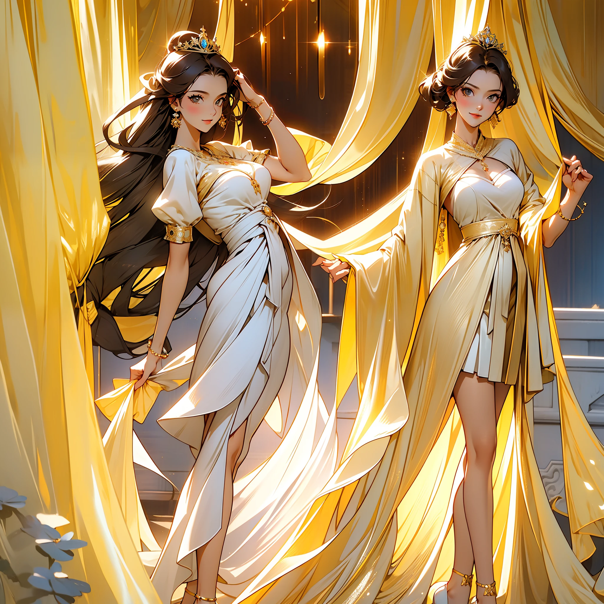 Royal sister,Long legs,Skirt set,Casual shoes,A high resolution,High Picture Quality,tmasterpiece,cg,high light