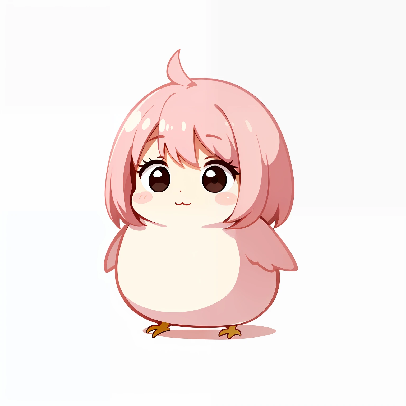 Pink chicks illustratio top-quality animesque cute little charicature Chick