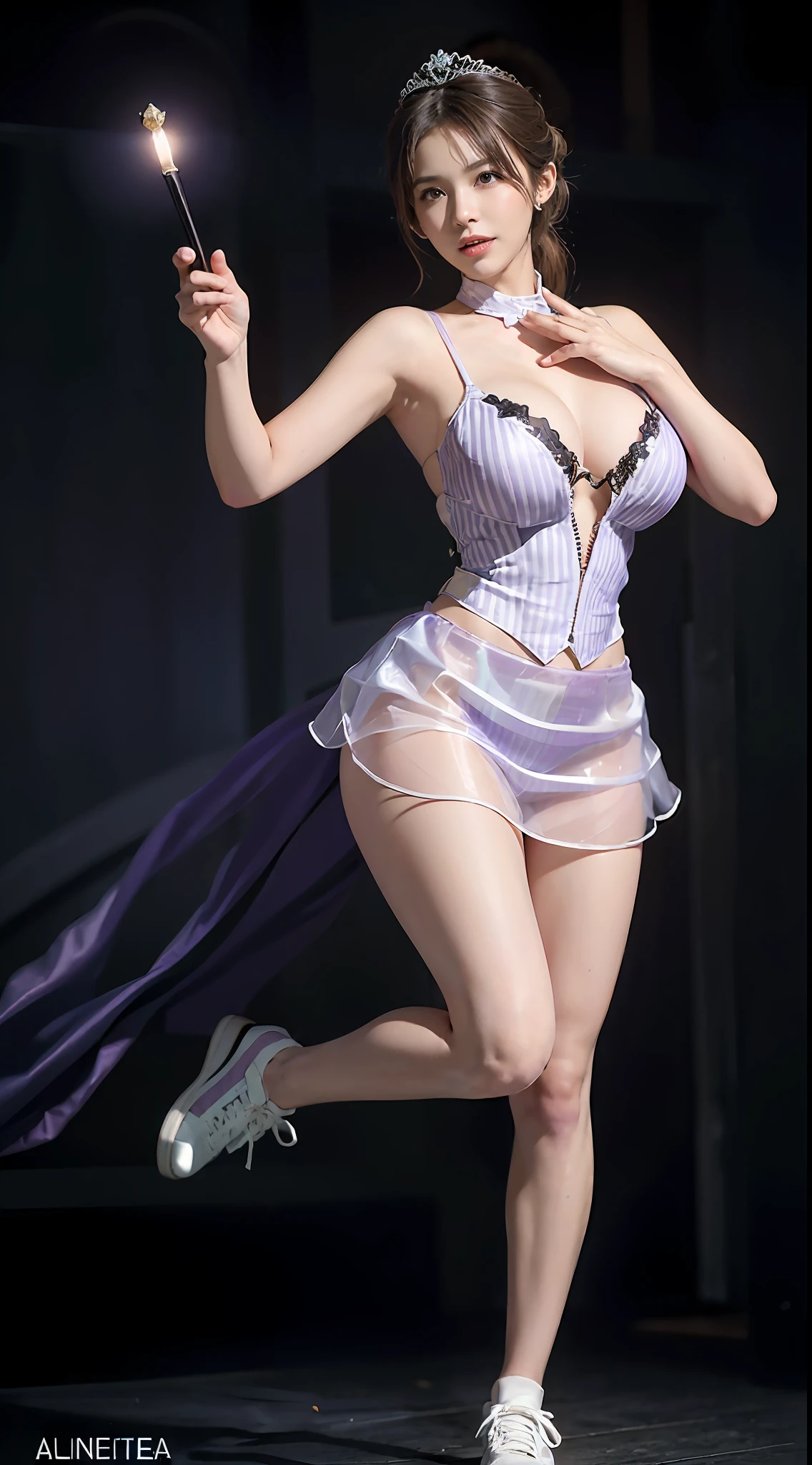 Surrealist women by David Hockney and Alphonse Mucha,Fantasyart,photographrealistic,动态照明,art stations,poster for,huge !torches,torchan,Stage,perform,theater,Volumetriclighting,Tall beauty,body high,Very detailed faces,4 k'',1girll,Stage,low tune,facial closeups,(Purple and white striped ballet costume,short transparent dress,Superskirt,Bunny Girl tiara,White sneakers,cle4), updo hair,lots of people,Redlip,ssmile,low chest,deep v big breastsaised sexy,BigcheLarge breasBreast swelling,Raist,blacksgs,Breasts are plump,crisp breasts,A plump ce breasts are large,Seduxpressions,Wear earrings,Tt floated,Hair flowing up,Fairy under fan,wearing a choker,Wear a bracelet,The stands up,standing on your feet,long leges,blackstockings,Wet all over,Moisturizes the whole body,huge tit,Red lips,Curvy beauty,Female beauty,stocklings,gigantic clage breasts,black lence stockings,slenderlegs,Hot dance,ball,Ballerinbodyesbian,beautifullegs,Dance,gracefulness,soft,softness,samba,samba,Noble,Rich,largeeyes,eye shadows,Long legs,beautifullegs,Thin leg,split,splitting legs,Dance,Dancer,split,Aerial capture,Jump up,Suspended in the air,Dancing in the air,The legs are long,Skirt bottom,Curvy beauty,Kicking,Seduce men