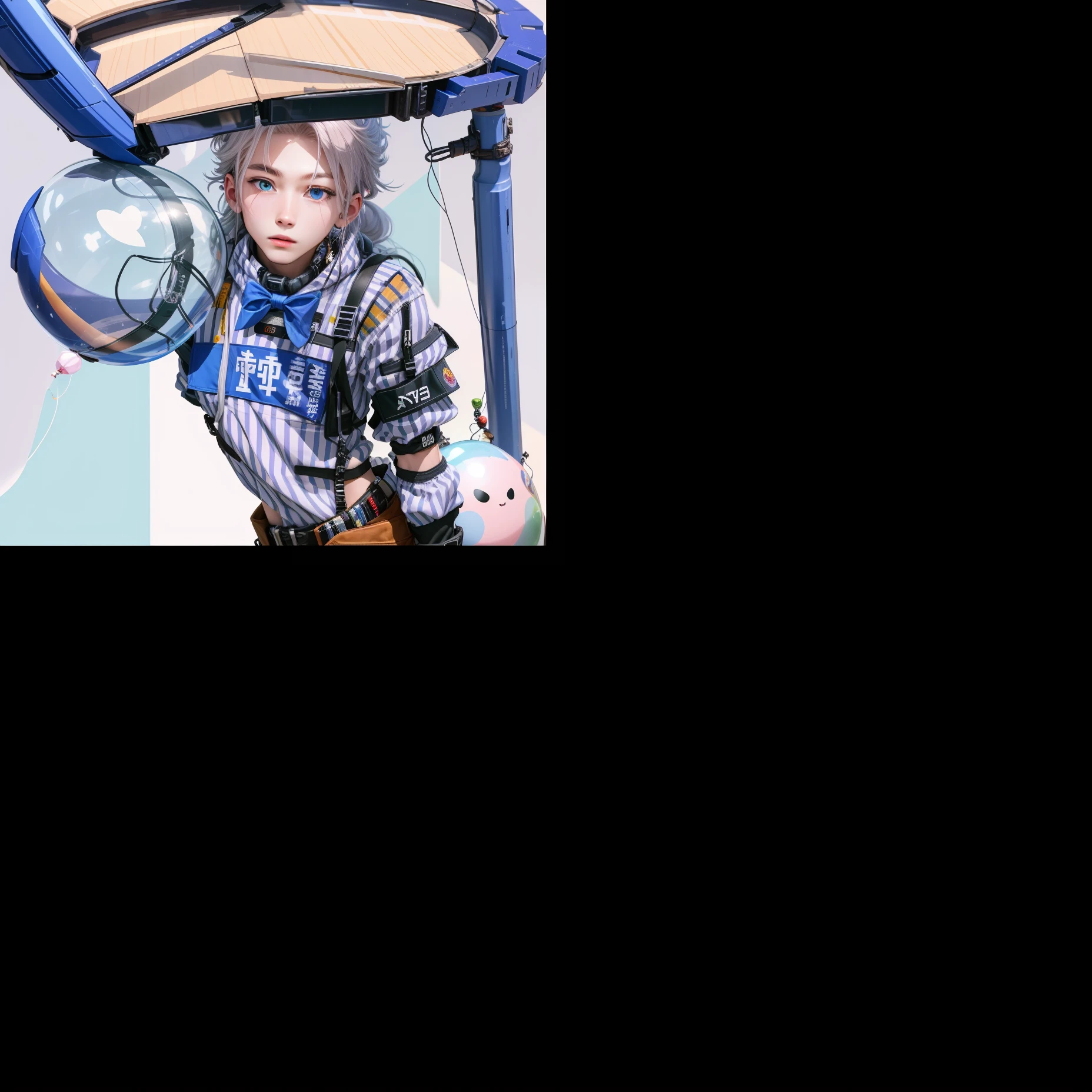 Future boy sci-fi forest balloon