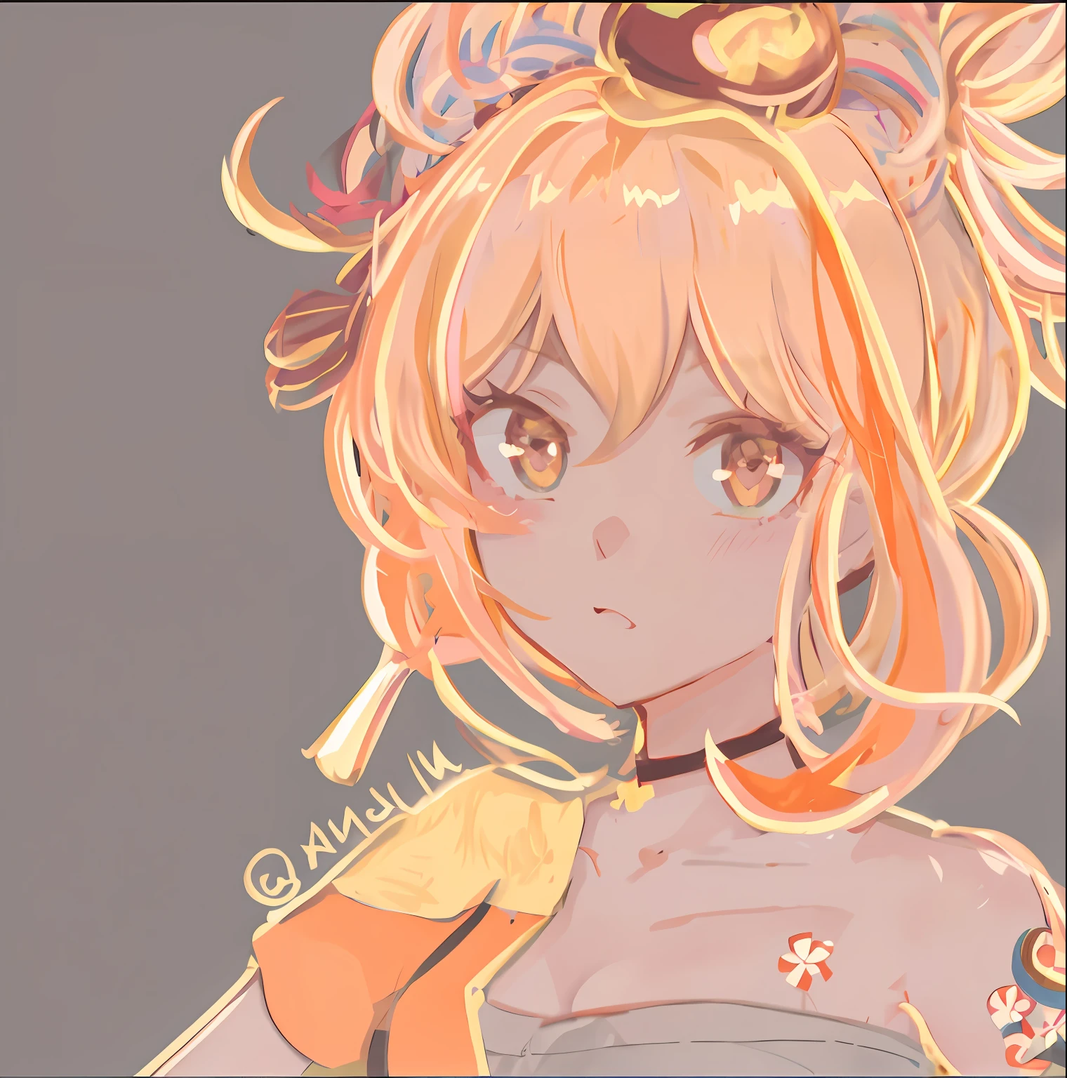 Anime girl with yellow hair and pink top, drawn in anime painter studio, small curvaceous loli, made with anime painter studio, demon slayer rui fanart, Loli, anime art style, Anime style. 8K, Soft anime illustration, style of anime, Digital art on Pixiv, Detailed fanart, Anime Stylization, Anime style portrait, Flat anime style shadow girl