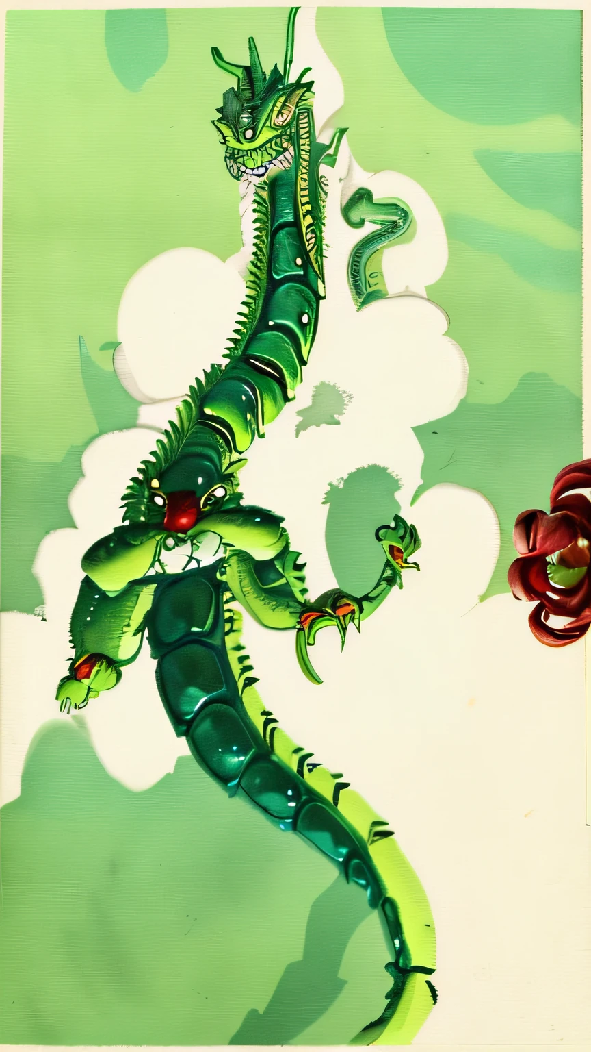 Drawing of a cartoon lizard wearing a green scarf on its back, shenron, Dragon Ball concept art, cell shaded adult animation, hand-drawn animation, A dragon, hand-drawn animation, a baddass dragon, a dragon with a hat, children's book drawing, robot dragon feet, but as a dragon, a dragon made of clouds