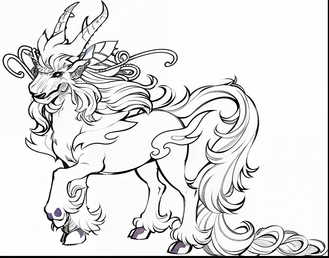 mythological beasts,Unicorn,Mountain and Sea Sutra,oriental mythology,highly accurate,3D production,concept design,Not a unicorn,