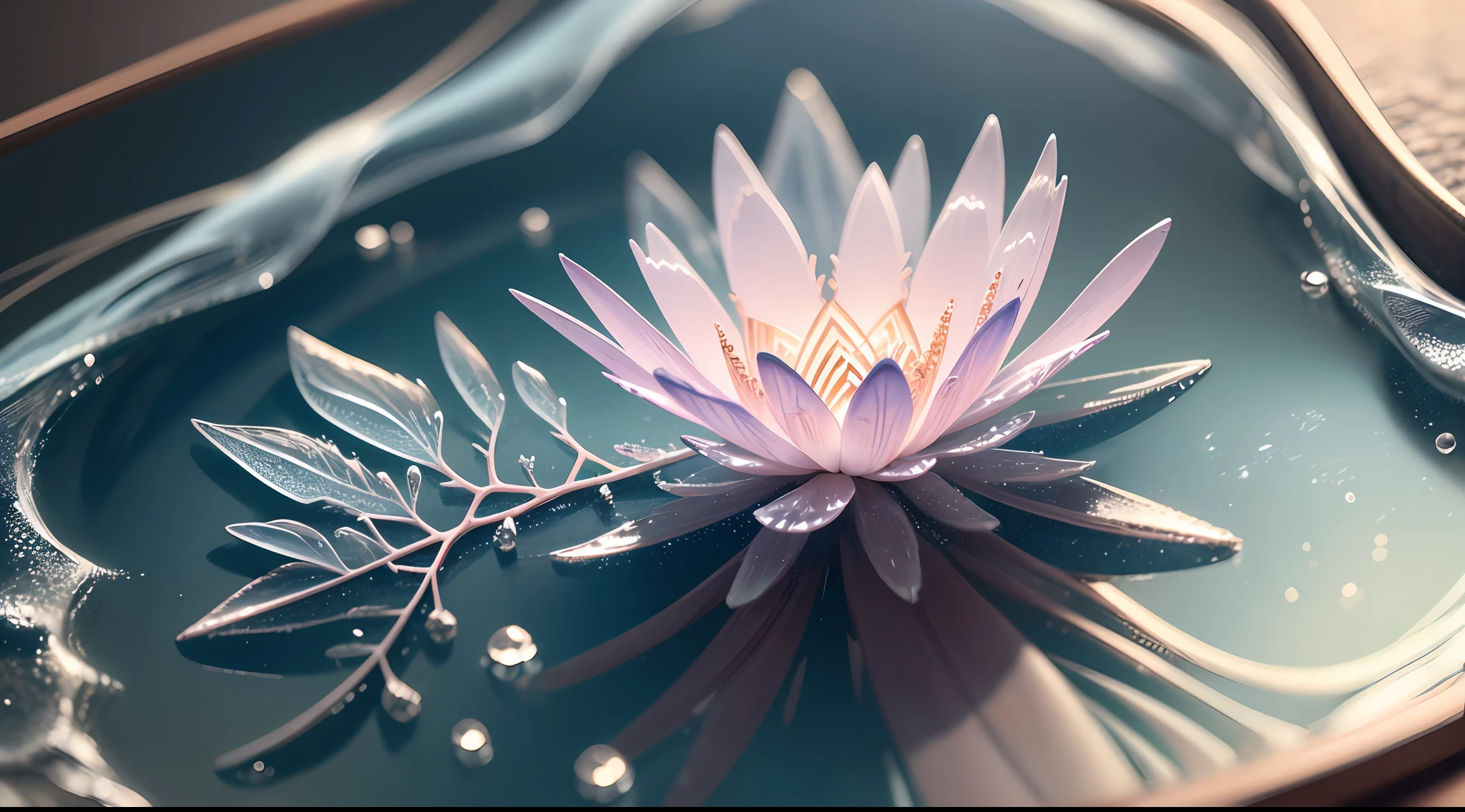 Water crystals that capture the beauty and complexity of nature、Ultra-Realism、Ultra-realistic、Ultra-fine details、Super delicate pattern、Photorealism Based Ultra Detail Widget 1.3, Ultra-detailed depiction、Ultra-clear and ultra-realistic like a photo、Cinematic shots with HDR effect、Vignette and center screen、Generate in automatic mode