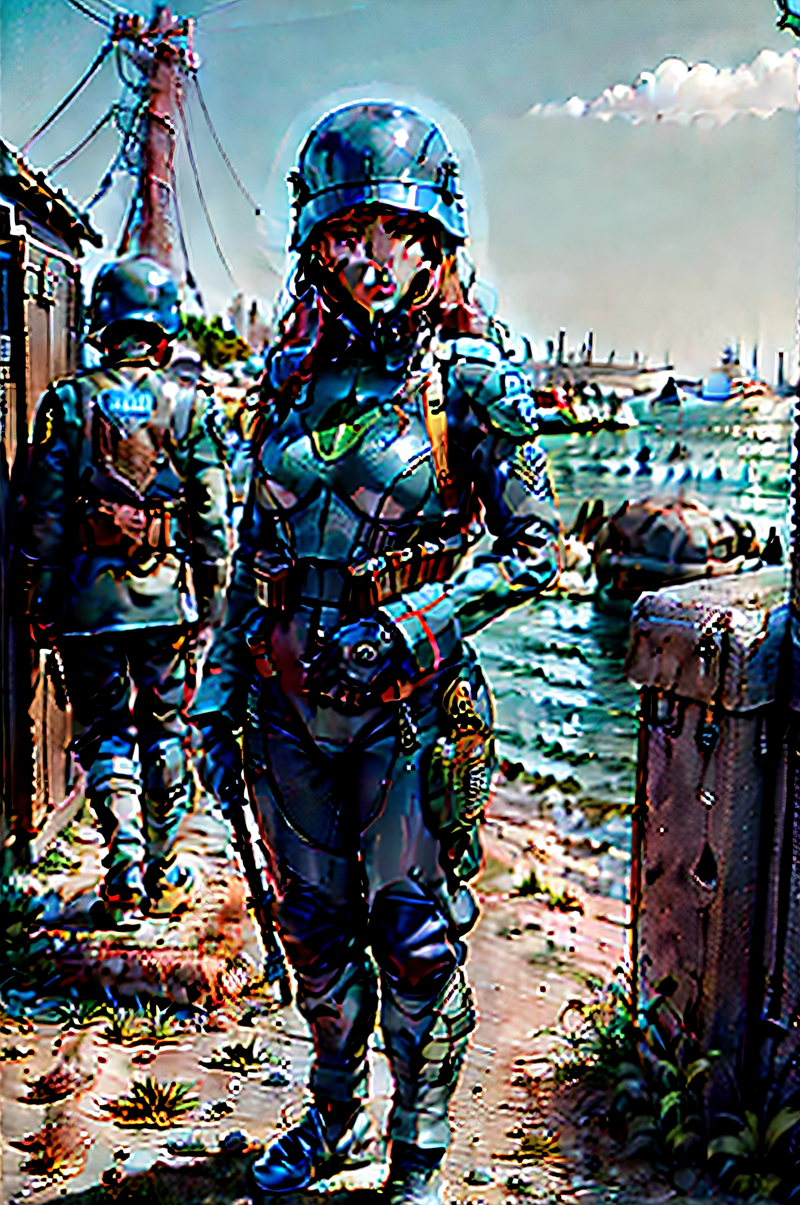 Reduzir o zoom de todo o corpo ((military police, Logo,)) Lora Kaisa Police Decent Capitalist Uniform ,Lora Brasileira, police