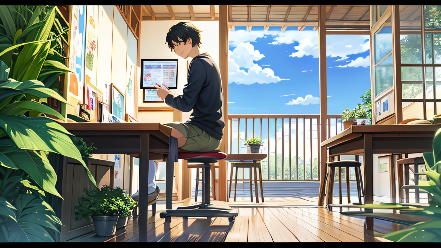 (tmasterpiece,best qualtiy), intricately details, 8K, art stations, the wallpaper, offcial art, splashart, tack sharp focus,Anime scene of a woman riding a bike in front of a store, ( ( Makoto Shinkai ) ), anime movie screenshot, Makoto Shinkai's style, in the style of makoto shinkai, Shinkai sincerely, ghibli studio anime style, Makoto Shinkai. —h 2160, with subtitles, makoto shinkai movie, Your name