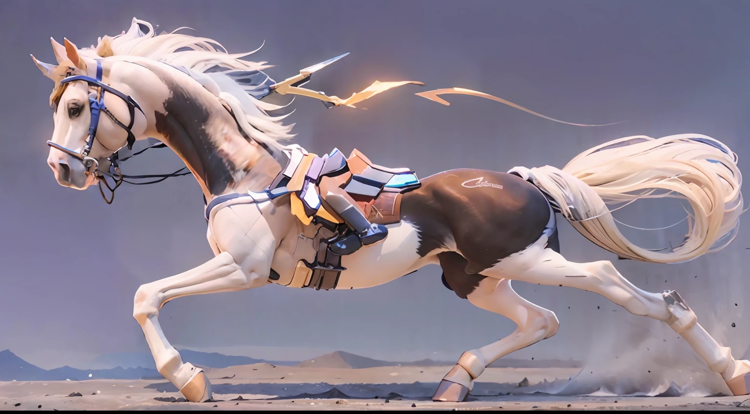 A female centaur,She is famous in the multiverse,She is both a female centaur, half human, half horse, half horse,It is also a female Yingzhao。She blends both images,The first is the head of a horse/neck/Shoulder these parts,After feminization,The upper body transforms into a beautiful female human,Female, half-centaur, half-human, half-horse, half-human,The second is the waist of the horse/hason/gluteal/Legs feminine,Female half-horse with beautiful woman's,Chimer,It's like a female human wearing a half-horse-like costume and making a seamless chimera,This chimerization is based on powerful futuristic technology。The ultra-wide-angle lens captures the image of her sleek and ethereal wings charging and leaping on the ionosphere。Her front half is distinctly feminine,Tall sexy body,Has K cup teardrop-shaped giant tit chest,It has a small man's waist butterfly spanning long legs,The half-horse part of the hind body,Embedded interface in the front half of the body hip position。The horse-shaped, half-horse torso form of her back body is completely female and humanized。A sexy bent dog-style shaped ribcage embedded in the lower back position of the beautiful woman's body from the upper end of the sternum/lower back/Ventral transverse。Then there are the sexy beauty's upright hips,Her entire body has been completely feminized,Including the half-horse part。Mechanized armor covers the legs with knee-shaped anti-joints and feet,And these parts are highly anthropomorphic,This makes her legs graceful and slender,Her four horse legs exploded in length proportions and was slender and toned,Under the legs are skinny white feet dressed in Skyscraper Heels,Use Midjourney's advanced stroke tools and color palettes, as well as texture packs, model packs, and texture tools,Concentration,Femaleize all parts of her original equine physiologic appearance,And give these parts an ergonomic appearance,Fine treatment of the thoracic and abdominal cavity of the posterior body,As well as hips and