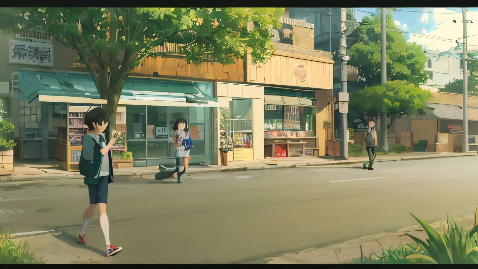 （tmasterpiece，best qualtiy）， intricately details， 8K， art  stations， the wallpaper， offcial art， splashart， tack sharp focus，Street anime scene, anime movie screenshot, anime movie scene, incredible anime movie scene, makoto shinkai movie, in the style of makoto shinkai, Makoto Shinkai's style, ( ( Makoto Shinkai ) ), convenience store, studio ghibli anime screenshot, tokyo anime anime scene, Shinkai sincerely, In Studio Ghibli style