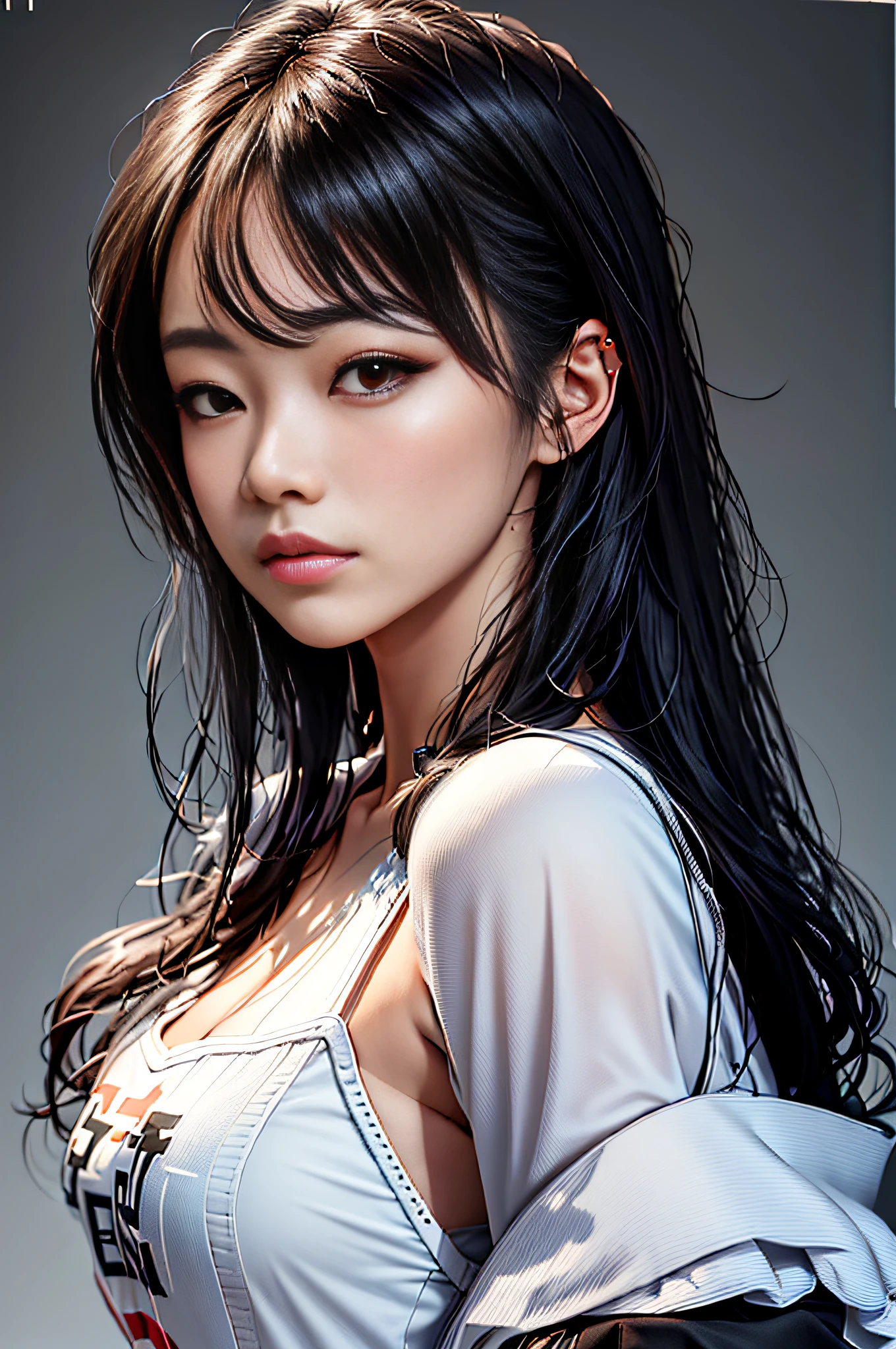 araffe asian woman with long hair and a white top, Portrait of female Korean idol, soft portrait shot 8 k, Gorgeous young Korean woman, ulzzangs, Korean Girl, beautiful Korean women, Beautiful young Korean woman, ig model | ArtGerm, Young adorable Korean face, with long hair and piercing eyes, 8k artgerm bokeh