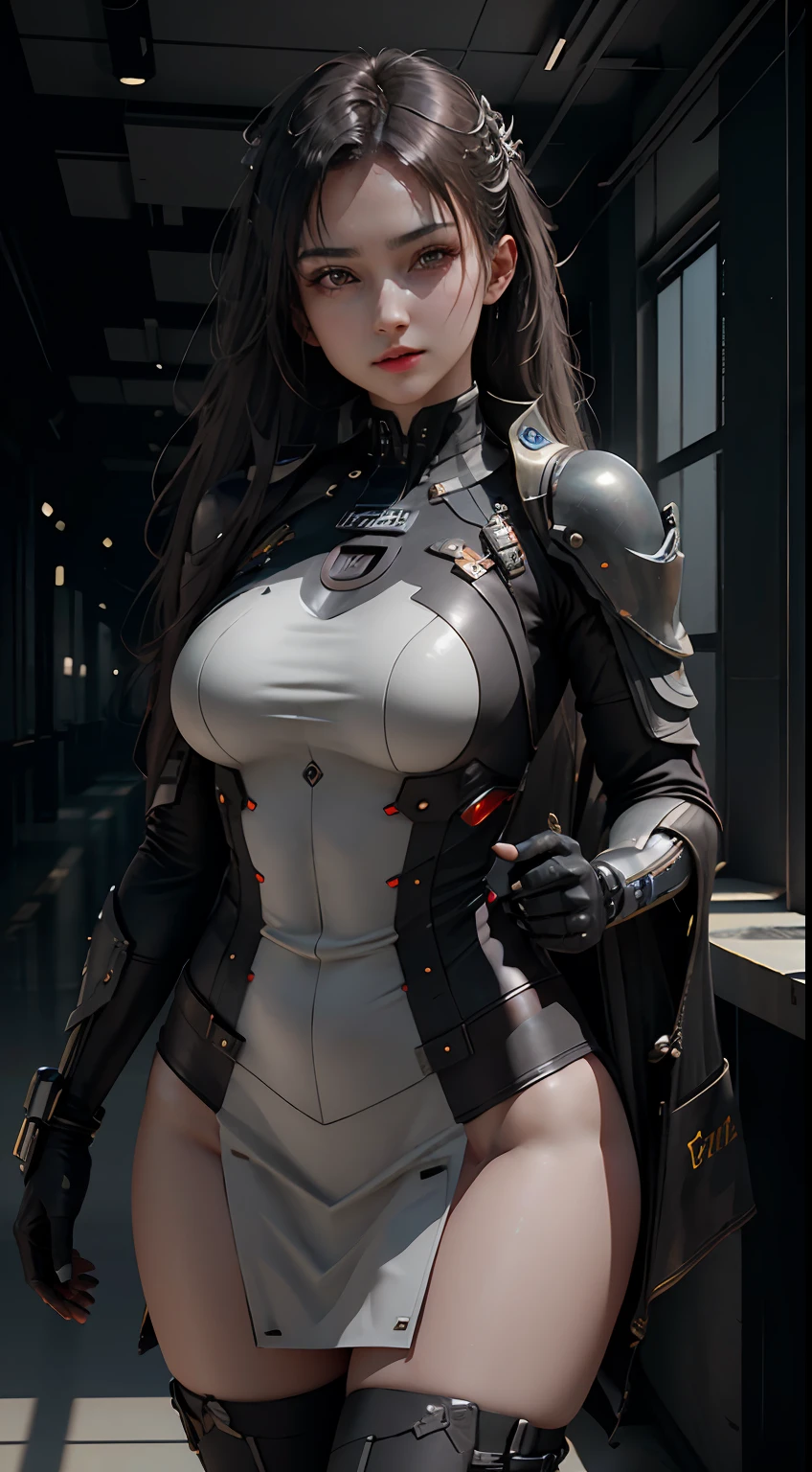 ((Best quality)), ((masterpiece)), (detailed:1.4), 3D, an image of a beautiful cyberpunk female,HDR (High Dynamic Range),Ray Tracing,NVIDIA RTX,Super-Resolution,Unreal 5,Subsurface scattering,PBR Texturing,Post-processing,Anisotropic Filtering,Depth-of-field,Maximum clarity and sharpness,Multi-layered textures,Albedo and Specular maps,Surface shading,Accurate simulation of light-material interaction,Perfect proportions,Octane Render,Two-tone lighting,Wide aperture,Low ISO,White balance,Rule of thirds,8K RAW,
