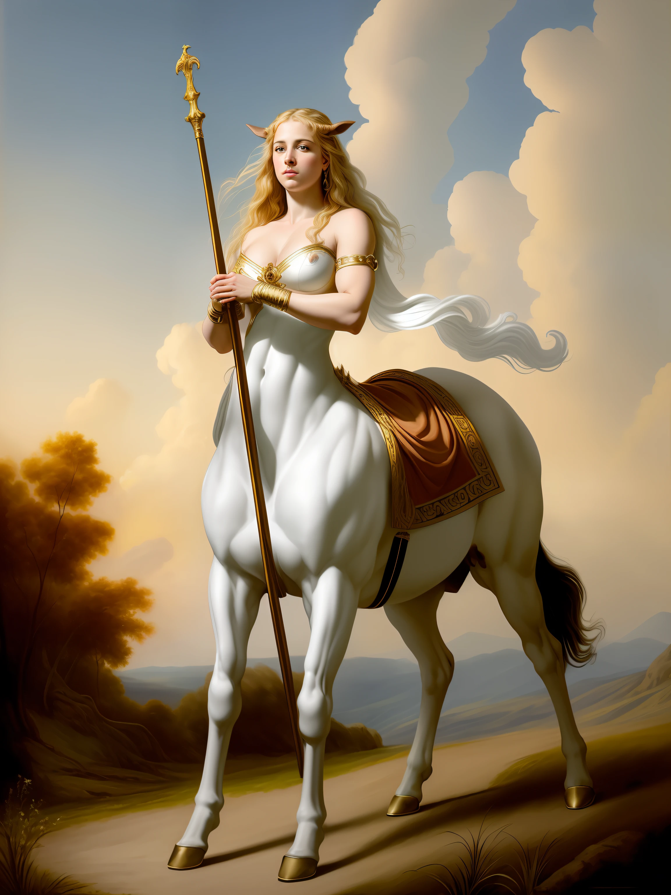 masterpiece, no blurry parts, sharp picture, sharp face, High pixels, reconstruction of the image, fix distortion, Best quality, intricate, detailed face, detailed eyes, a 35 years old female centaur, centaur woman, Centaurides, a horse body is seen started from her waist, hoofs, her mythology, roman art, roman mythology, upper body of a woman and lower body of a horse, hybrid mythological creature, mythological creature, by Peter Paul Rubens, acrylic on canvas, Peter Paul Rubens style, baroque style, Half-woman, half-beast Female Centaur, Greek mythology, roman mythology, Similar entities are Minotaur, satyr, harpy, upper body of a woman and the lower body and legs of a horse, hidden horse head, insane details, mythological inspiration, movie character based on Greek mythology, screen caps from mythological movie or series, fantasy movie, fantasy art, mythology art,