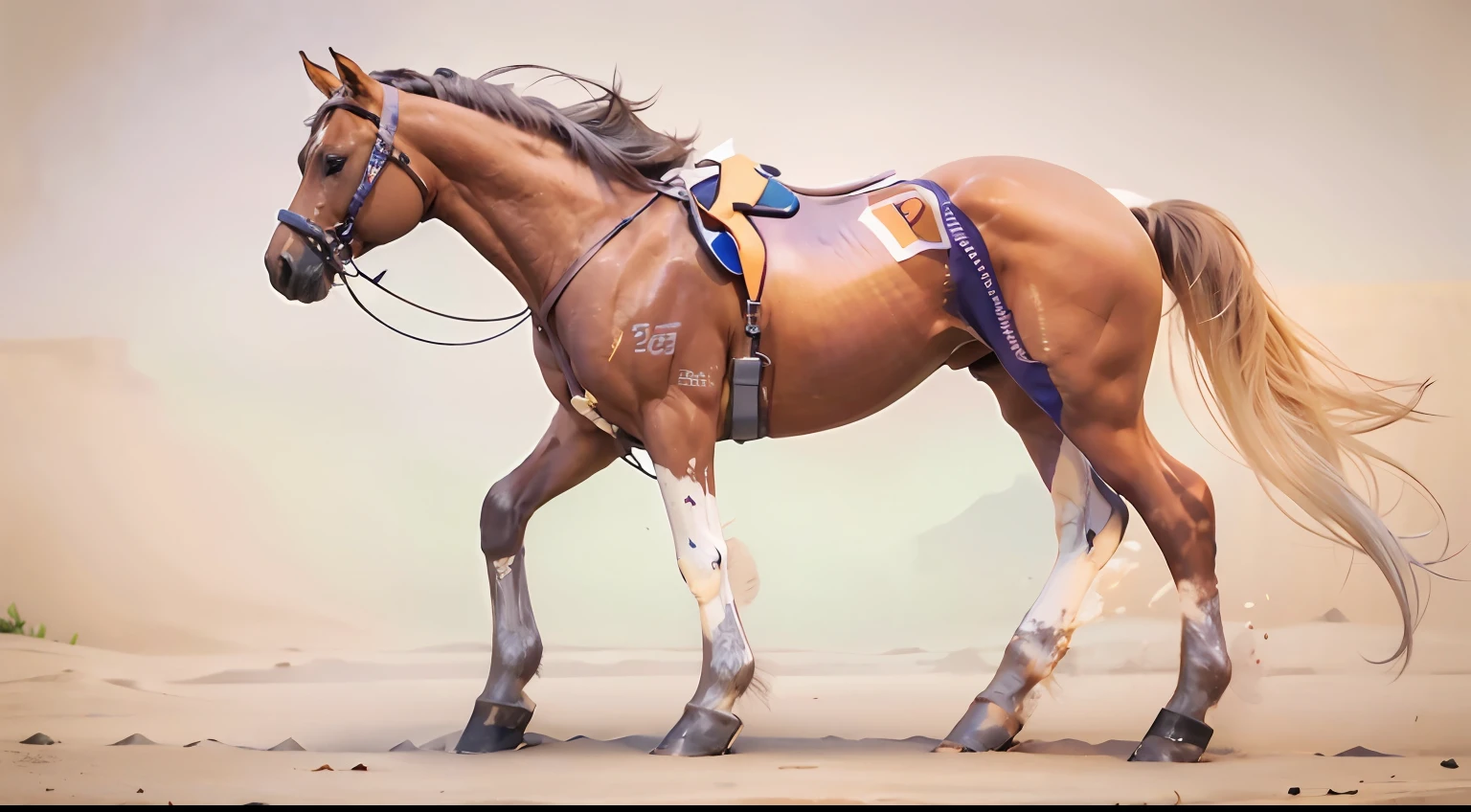 A female centaur，She is famous in the multiverse，She is both a female centaur, half human, half horse, half horse，It is also a female Yingzhao。She blends both images，The first is the head of a horse/neck/Shoulder these parts，After feminization，The upper body transforms into a beautiful female human，Female, half-centaur, half-human, half-horse, half-human，The second is the waist of the horse/hason/gluteal/Legs feminine，Female half-horse with beautiful woman's，Chimer，It's like a female human wearing a half-horse-like costume and making a seamless chimera，This chimerization is based on powerful futuristic technology。The ultra-wide-angle lens captures the image of her sleek and ethereal wings charging and leaping on the ionosphere。Her front half is distinctly feminine，Tall sexy body，Has K cup teardrop-shaped giant tit chest，It has a small man's waist butterfly spanning long legs，The half-horse part of the hind body，Embedded interface in the front half of the body hip position。The horse-shaped, half-horse torso form of her back body is completely female and humanized。A sexy bent dog-style shaped ribcage embedded in the lower back position of the beautiful woman's body from the upper end of the sternum/lower back/Ventral transverse。Then there are the sexy beauty's upright hips，Her entire body has been completely feminized，Including the half-horse part。Mechanized armor covers the legs with knee-shaped anti-joints and feet，And these parts are highly anthropomorphic，This makes her legs graceful and slender，Her four horse legs exploded in length proportions and was slender and toned，Under the legs are skinny white feet dressed in Skyscraper Heels，Use Midjourney's advanced stroke tools and color palettes, as well as texture packs, model packs, and texture tools，Concentration，Femaleize all parts of her original equine physiologic appearance，And give these parts an ergonomic appearance，Fine treatment of the thoracic and abdominal cavity of the posterior body，As well as hips and