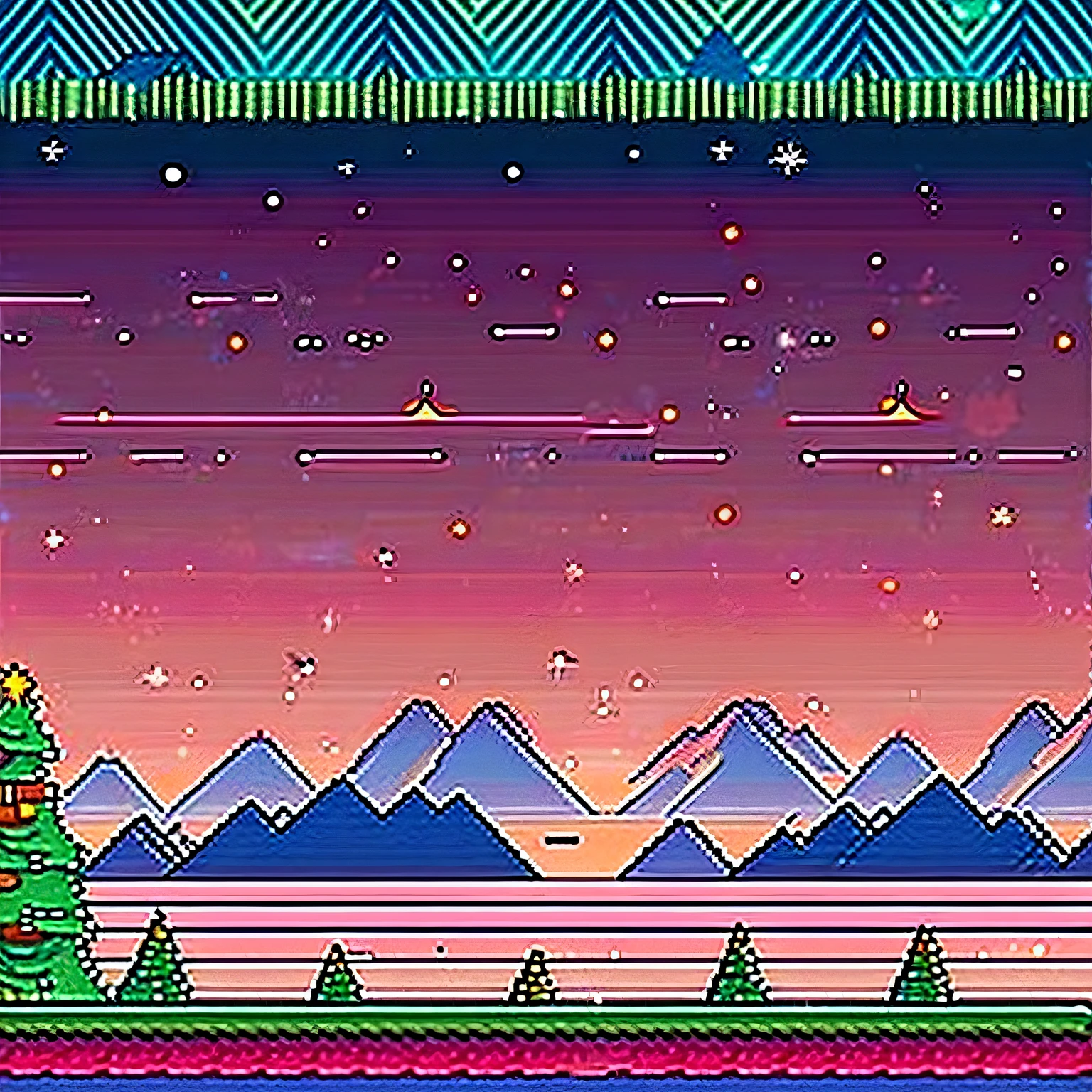 ((masterpiece)), ((best quality)), 1boy, a close up of a pixel style video game with a campfire, cyber space forest scene, quiet forest night scene, night forest, endor forest, trees and stars background, night in the forest, christmas night, forest at night, 1988 video game screenshot, computer game art, snes graphics, night forest background, 🌲🌌, 2d side scrolling game