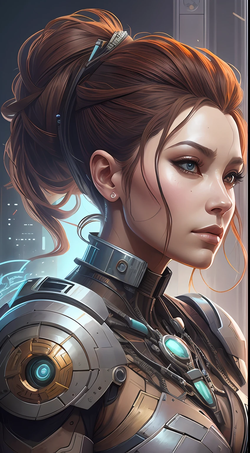 symmetry!! portrait of cyberpunk alien empress goddess mecha in the style of horizon zero dawn, machine face, intricate, elegant, highly detailed, digital painting, artstation, concept art, smooth, sharp focus, illustration, art by artgerm and greg rutkowski and alphonse mucha, 8k