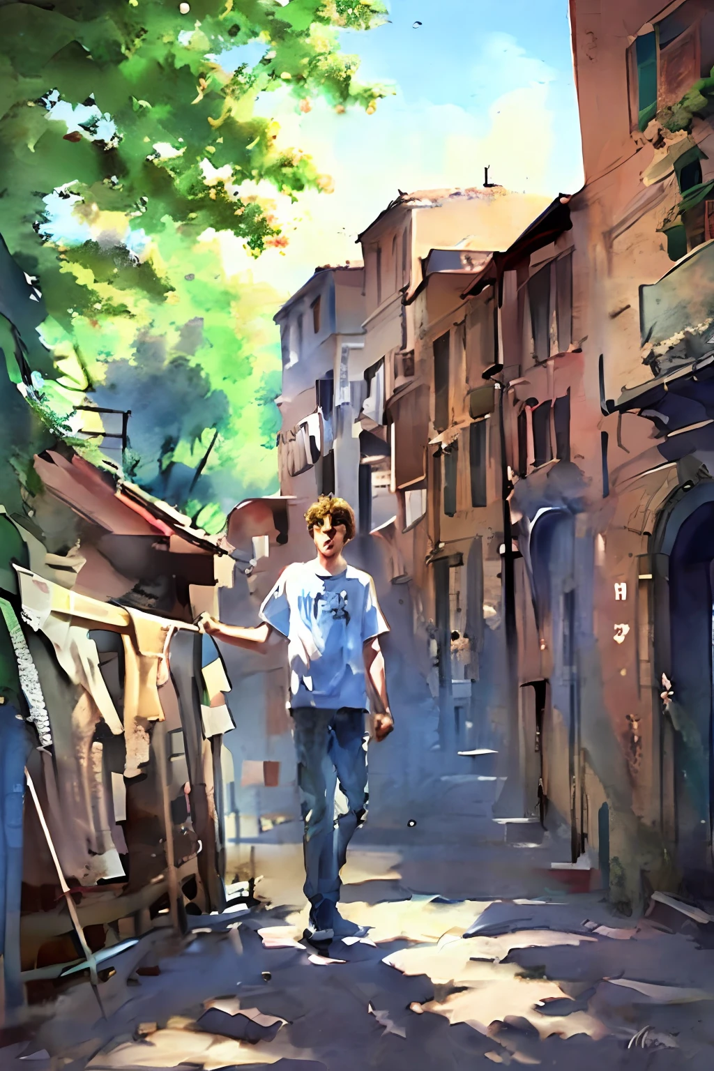 A boy, Blue