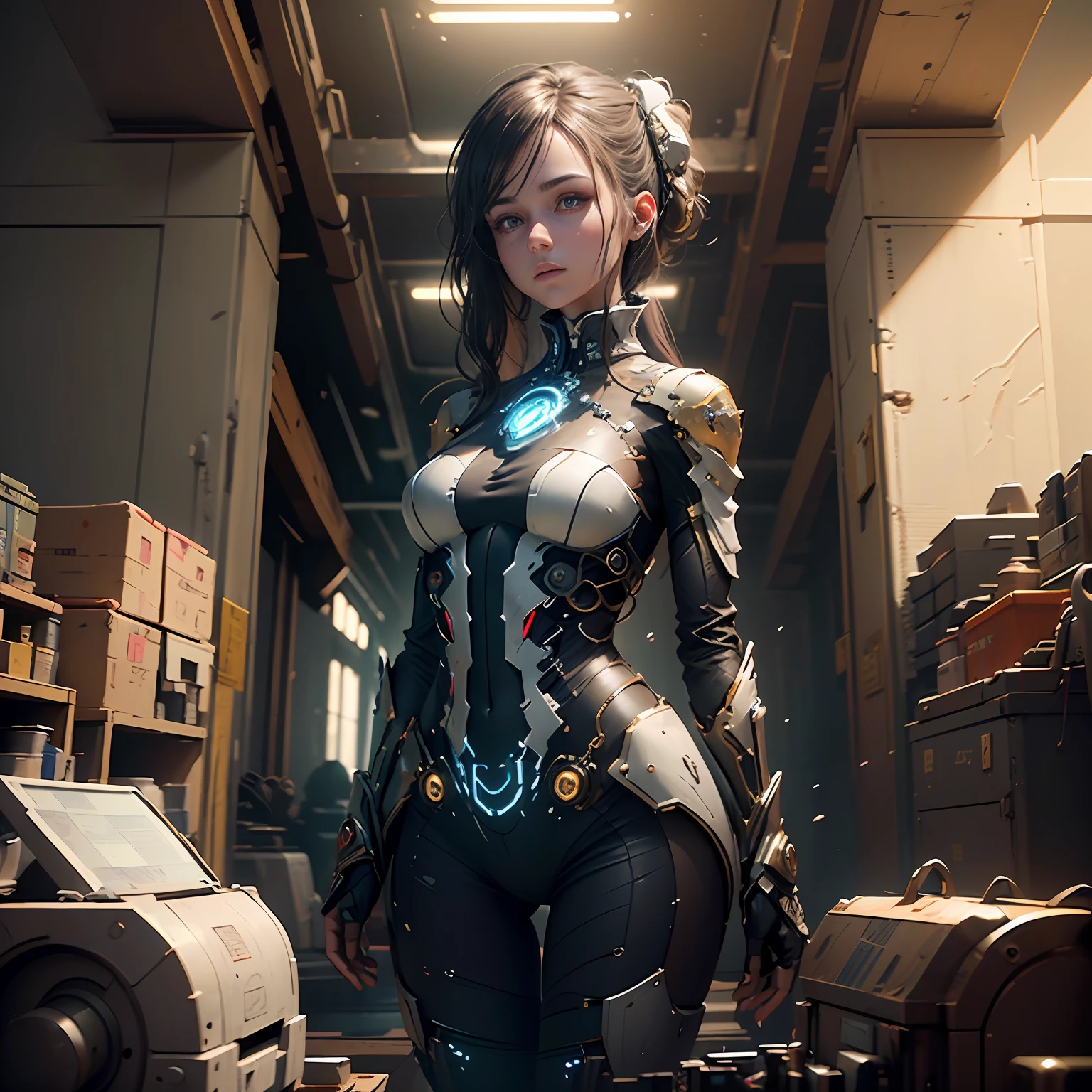 Cinematic, clear facial features and insanely detailed, this artwork captures the essence of the girl with breathtaking beauty. The color grading is beautifully done, enhancing the overall cinematic feel. Unreal Engine brings her to life, making her appearance even more mesmerizing.

With the use of depth of field (DOF), every detail is focused and accentuated, drawing attention to her eyes and hair. The image resolution is at its peak, utilizing super-resolution technology to ensure every pixel is perfect. Cinematic lighting enhances her aura, while anti-aliasing techniques like FXAA and TXAA keep the edges smooth and clean.

Adding realism to the robot-like body suit, RTX technology enables ray tracing, making it look as if it's actually there. Additionally, SSAO (Screen Space Ambient Occlusion) gives depth and realism to the scene, making the girl's presence even more convincing.

In the post-processing and post-production stages, tone mapping enhances the colors, creating a captivating visual experience. The integration of CGI (Computer-Generated Imagery) and VFX (Visual Effects) brings out her robotic features in a seamless manner. SFX (Sound Effects) complement the visual artistry, immersing the viewer further into this fantastic world.

The level of detail is awe-inspiring, with intricate elements meticulously crafted, making the artwork hyper maximalist and hyper-realistic. Volumetric effects add depth and dimension, and the photorealism is unparalleled.

The image is rendered in 8K resolution, ensuring super-detailed visuals. The volumetric lightning adds a touch of magic, highlighting her beauty and aura in an otherworldly way. High Dynamic Range (HDR) technology makes the colors pop, adding richness to the overall composition.

Ultimately, this artwork presents an unreal, yet stunningly real portrayal of an incredibly beautiful girl. The sharp focus ensures that every feature is crisply defined, leaving the audience captivated by her presence.

--v testp