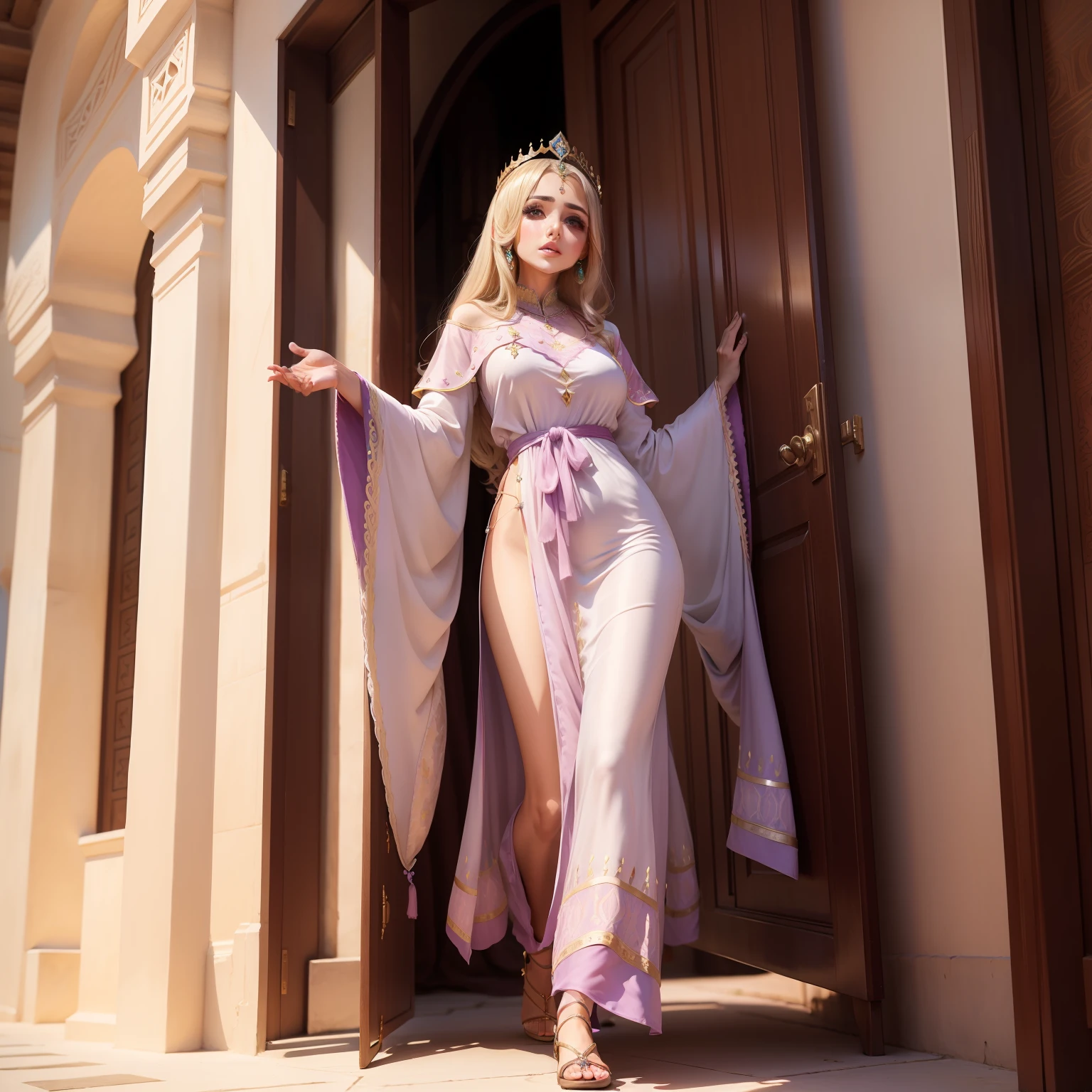 Very beautiful Princesse wearing caftan outfit in riad