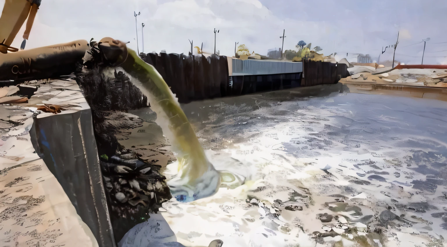Arafeld Pipeline,Water flows from the river, Water flowing through the sewers, water to waste, sewage, Dirty, Sewage falling from the grate, photograph credit: ap, water particulate, water flow, Bioremediation, Beautiful image, river flowing through a wall, stunning visuals, draincore, depiction, water pipe