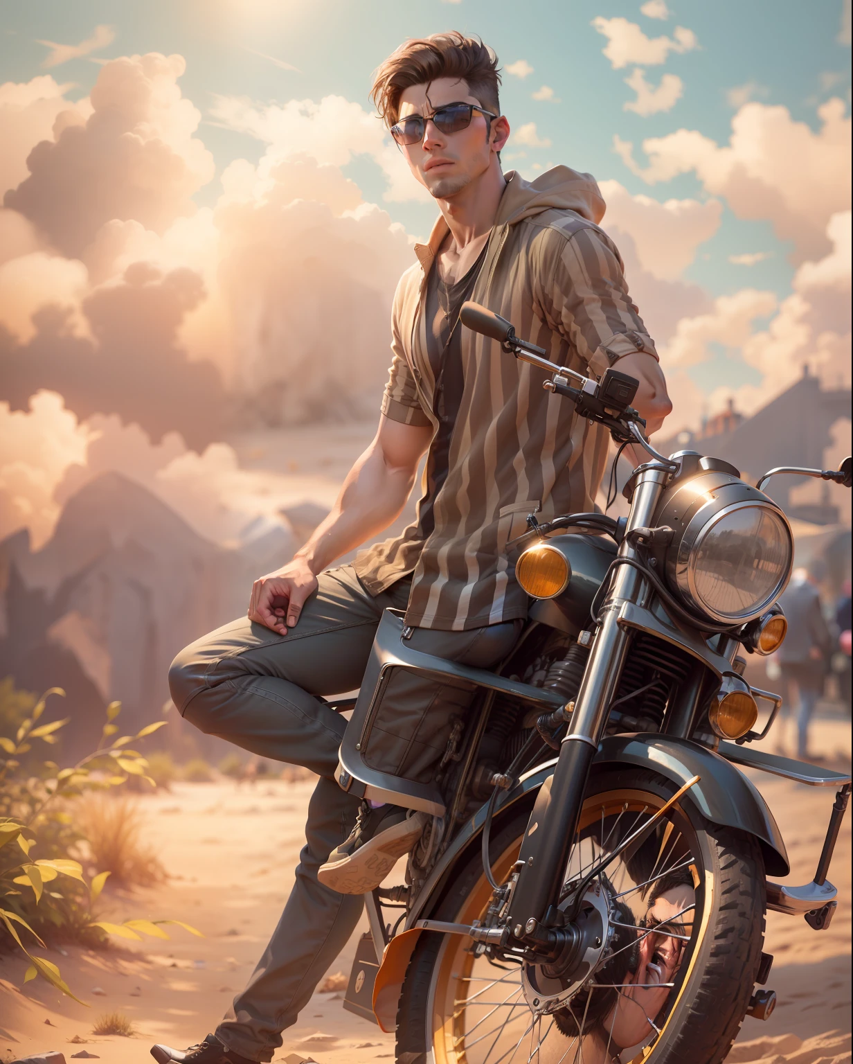 "Handsome boy ultra realistic with sunglasses,8k ultra HD, without any changes."