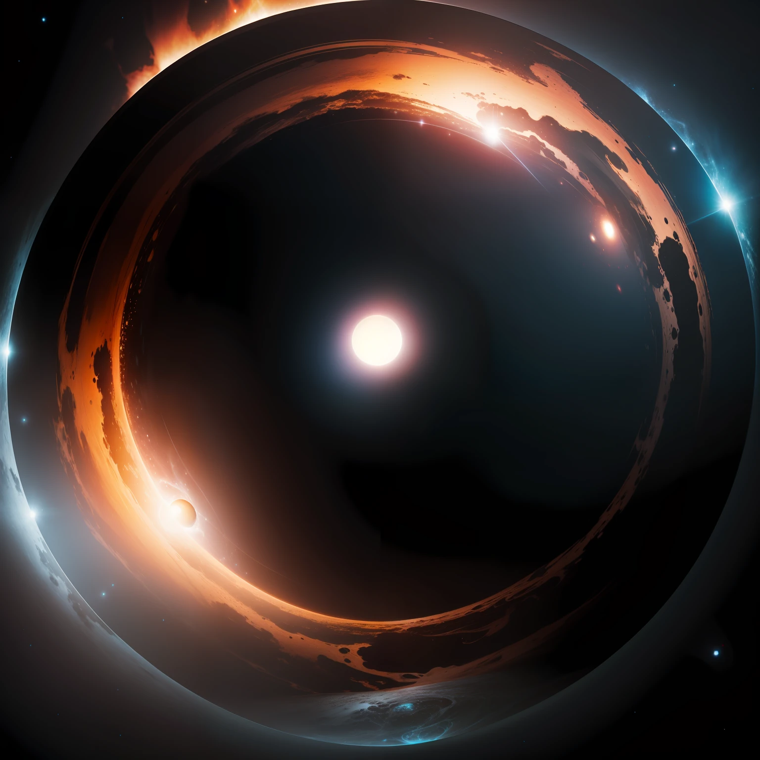 Huge black hole, A faint glow, Surrealism, 8k, super detail