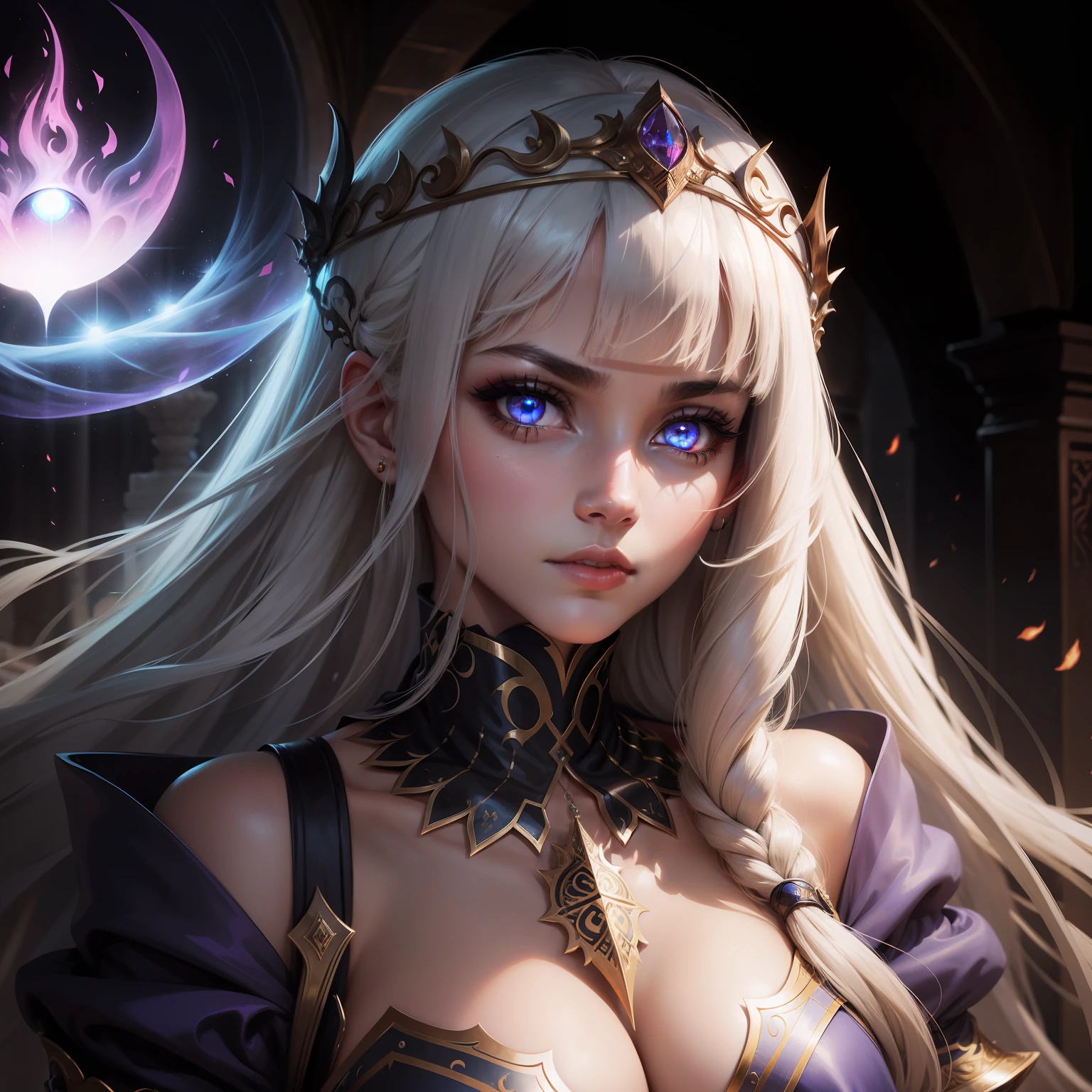 Arabian princesse with glowing eyes portrait