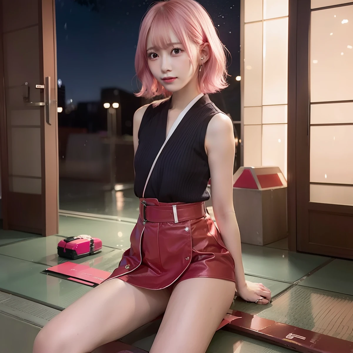 1 girl ,haruno sakura,short hair,pink hair,realistic,ultra detail