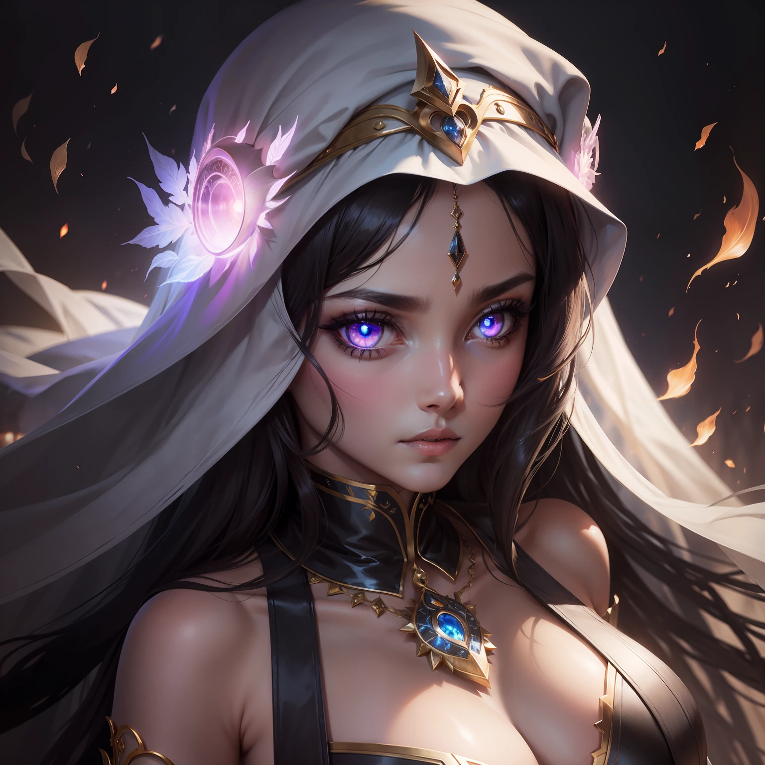 Arabian princesse with glowing eyes portrait