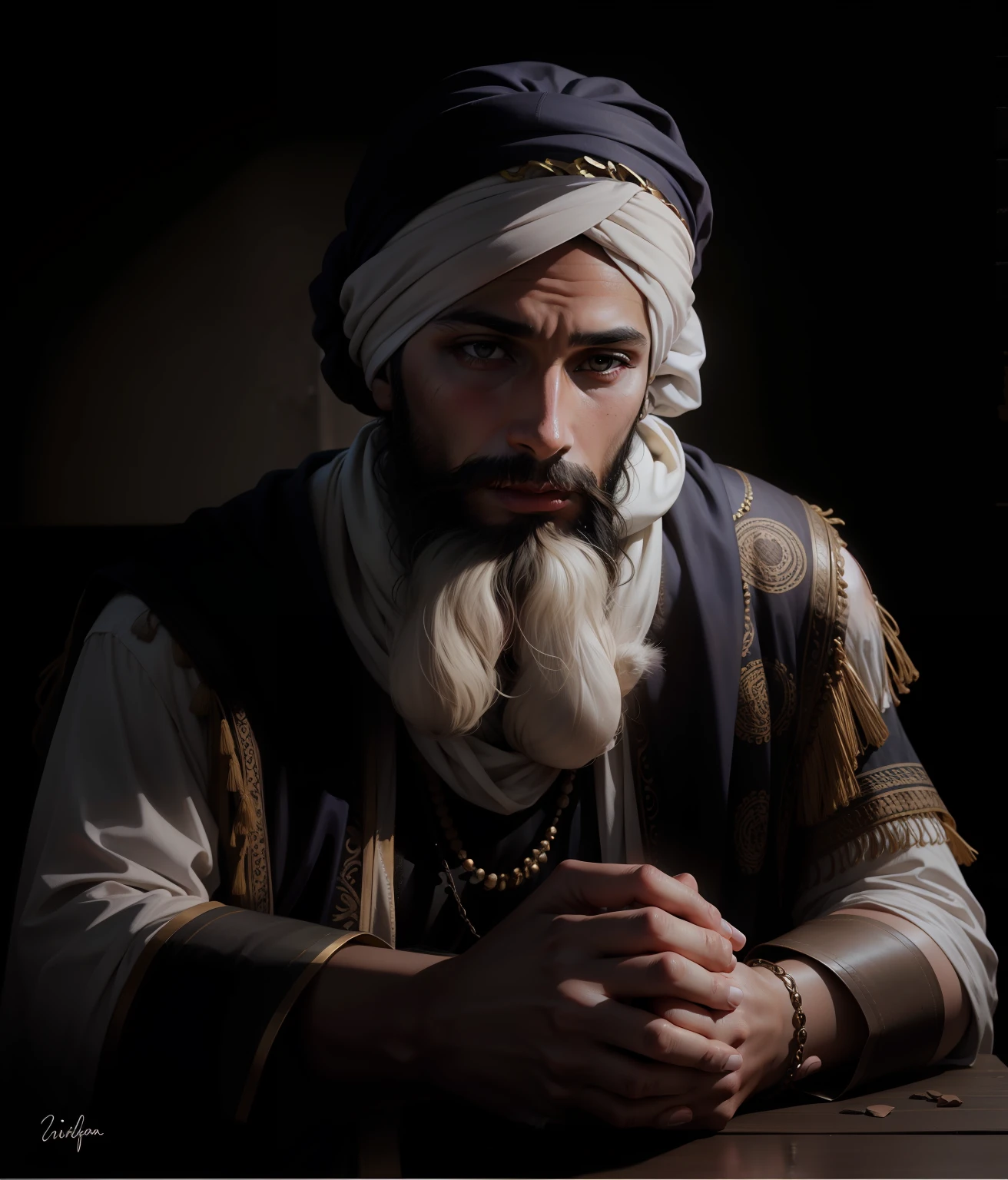 with a turban