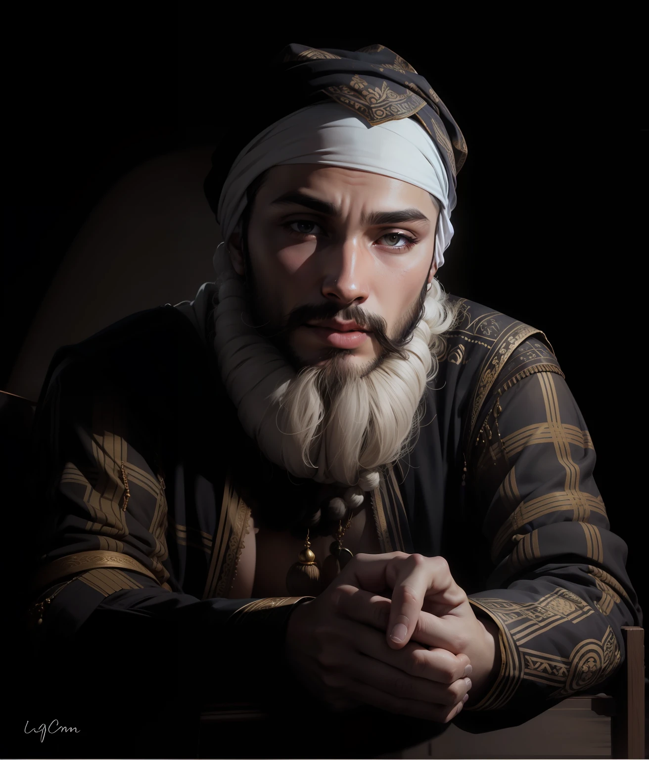with a turban