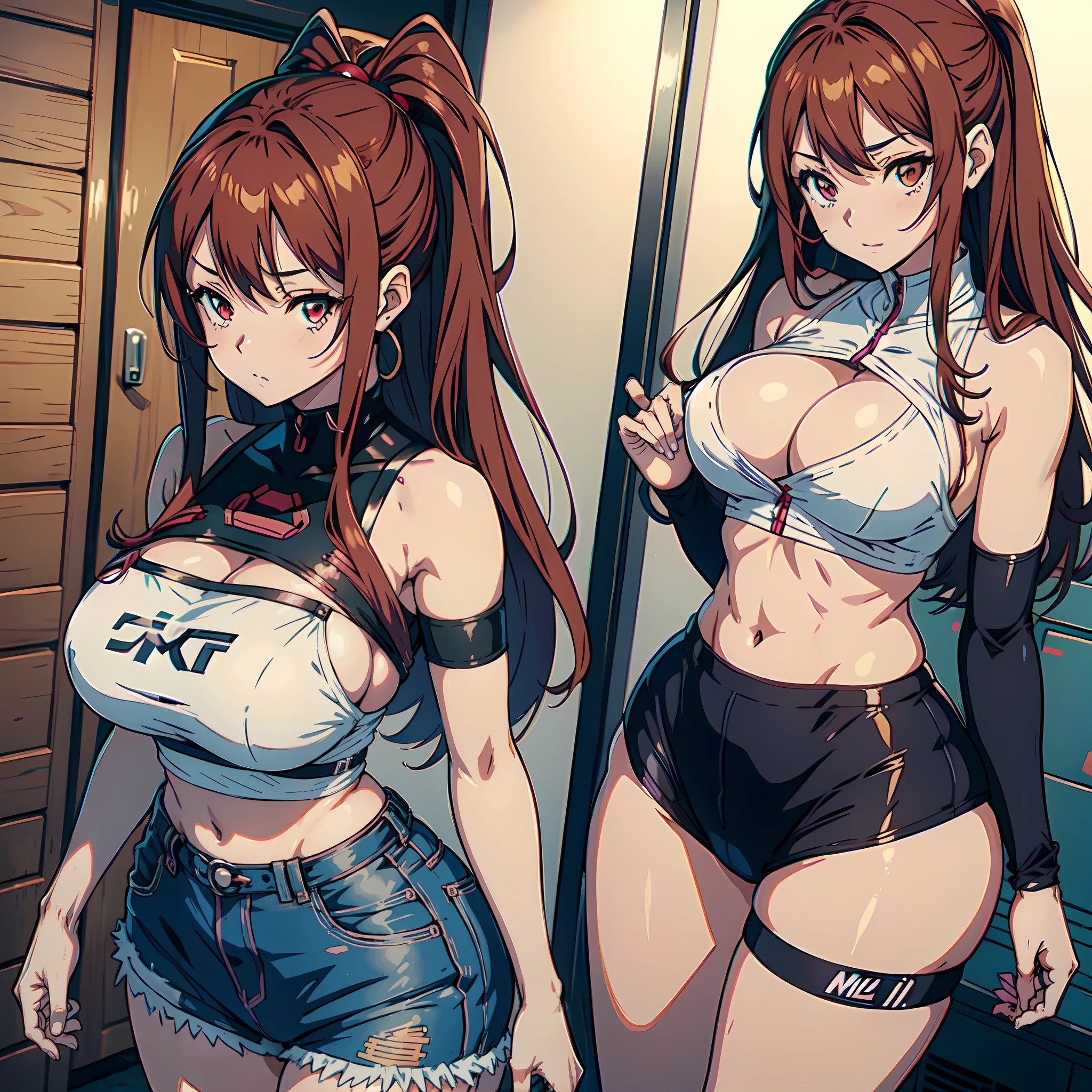 Anime - imagem de estilo de uma mulher em uma camisa branca e calcinha preta, anime sedutora, Oppai proportions, biomechanical oppai, thicc, Erza Scarlet como uma pessoa real, menina, Oppai, garotas de anime, mulher bonita sedutora do anime, mulher anime, menina animente, Menina anime na vil, menina anime bonita