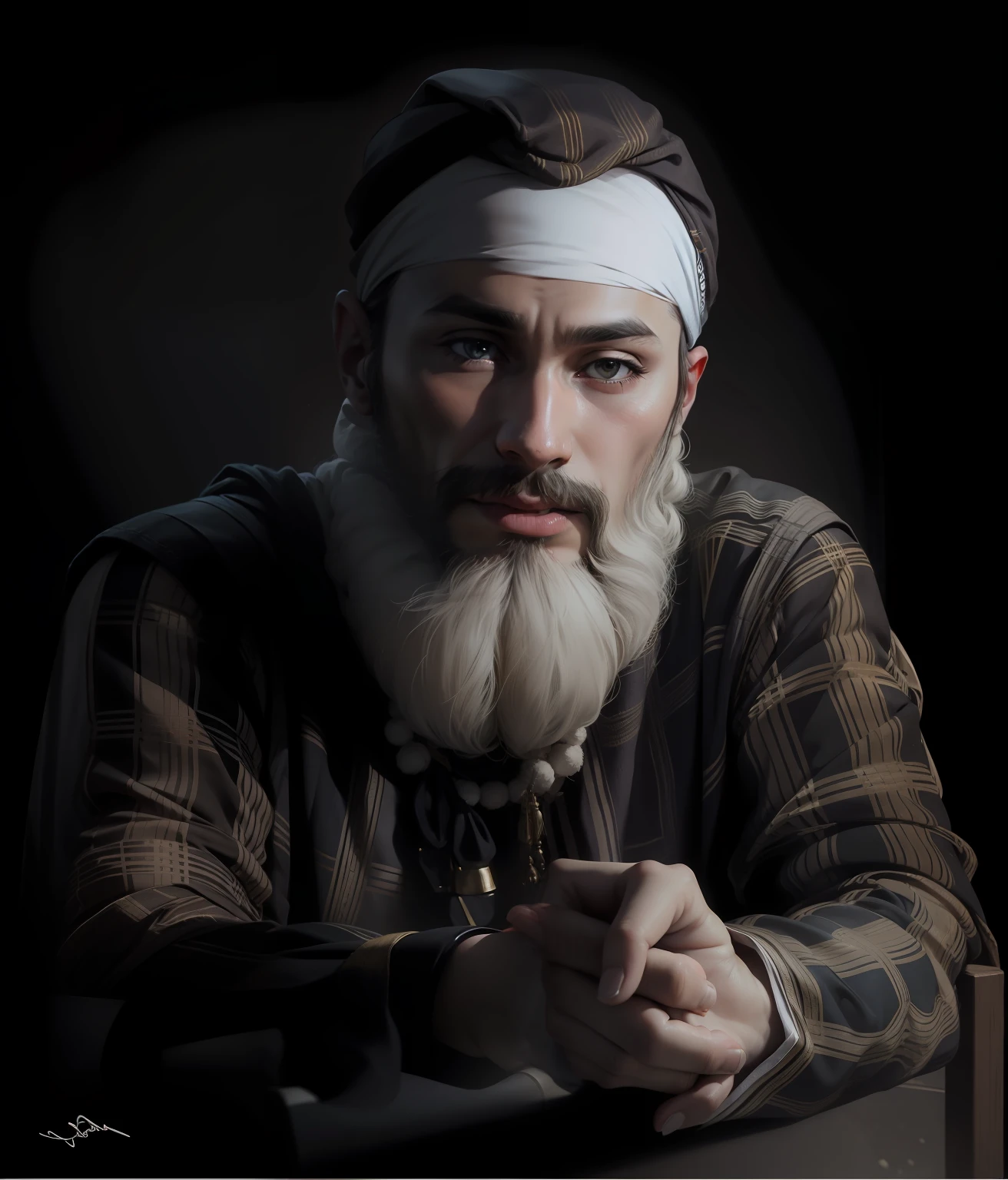 with a turban