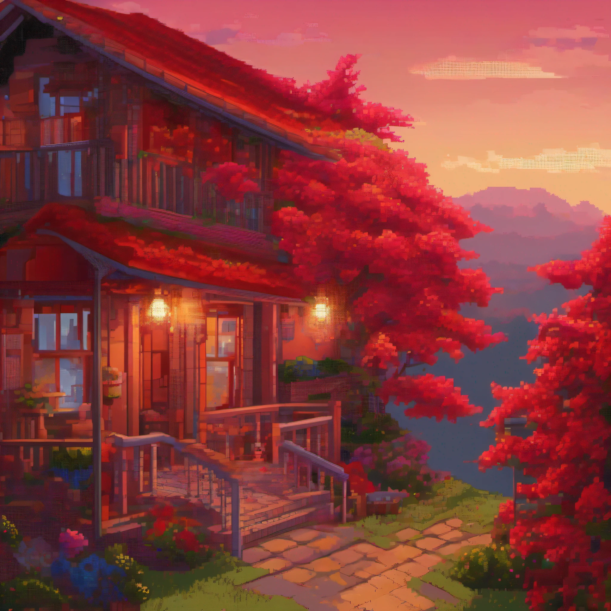Lights of all homes,red flags,spring breeze,My World