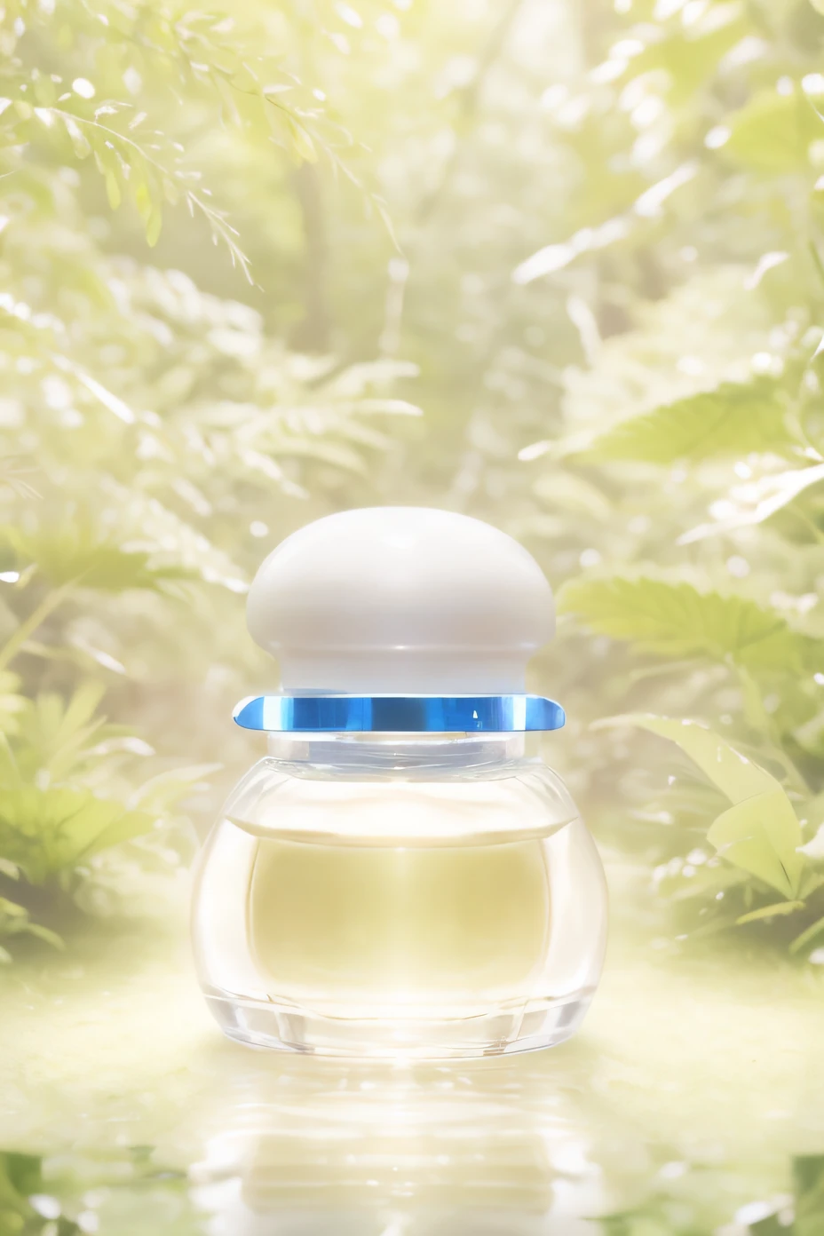 On a table in the woods was a bottle of perfume, perfume, perfume bottles, author：Tadashi Nakayama, carrying a bottle of perfume, author：Matsumoto Taiyo, floating in perfume, close up of lain iwakura, komono, author：Tadashige Ono, high quality topical render, close up iwakura lain