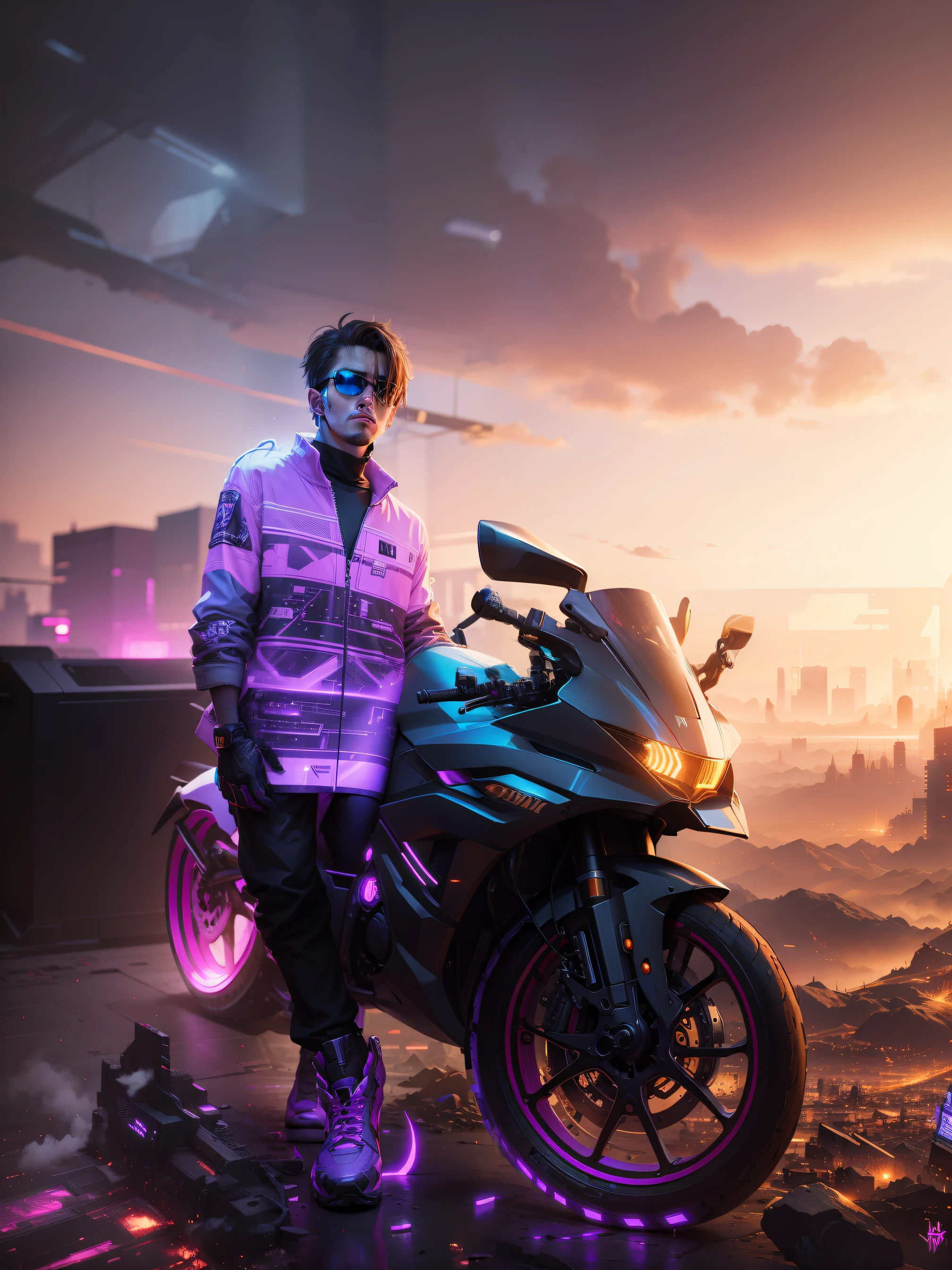 change background cyberpunk handsome