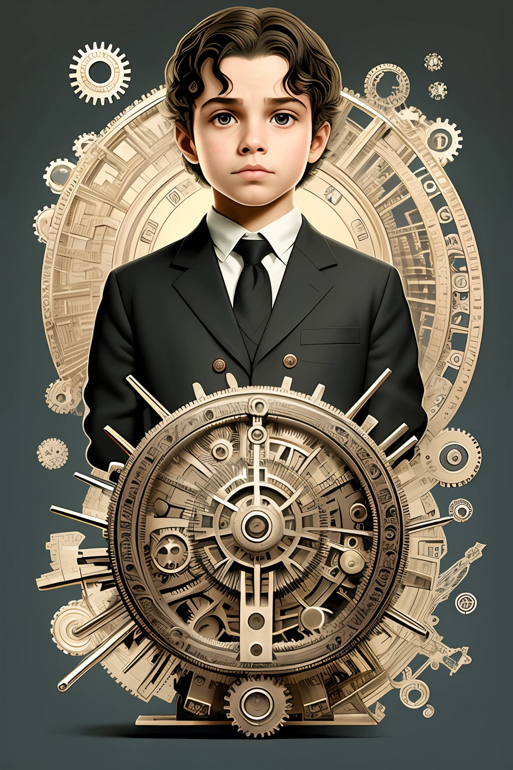 abstrair @Brian Selznick (Inspirado por "The invention of Hugo Cabret"): A detailed pencil sketch of interlocking gears and gears, com uma engrenagem encravada por uma pequena pedra, interrompendo o fluxo. nearby, A observes with a mixture of frustration and curiosity. This represents the idea that anger can sometimes disrupt our internal mechanisms, but with attention and care, Podemos descobrir a causa raiz e colocar as coisas em movimento novamente.