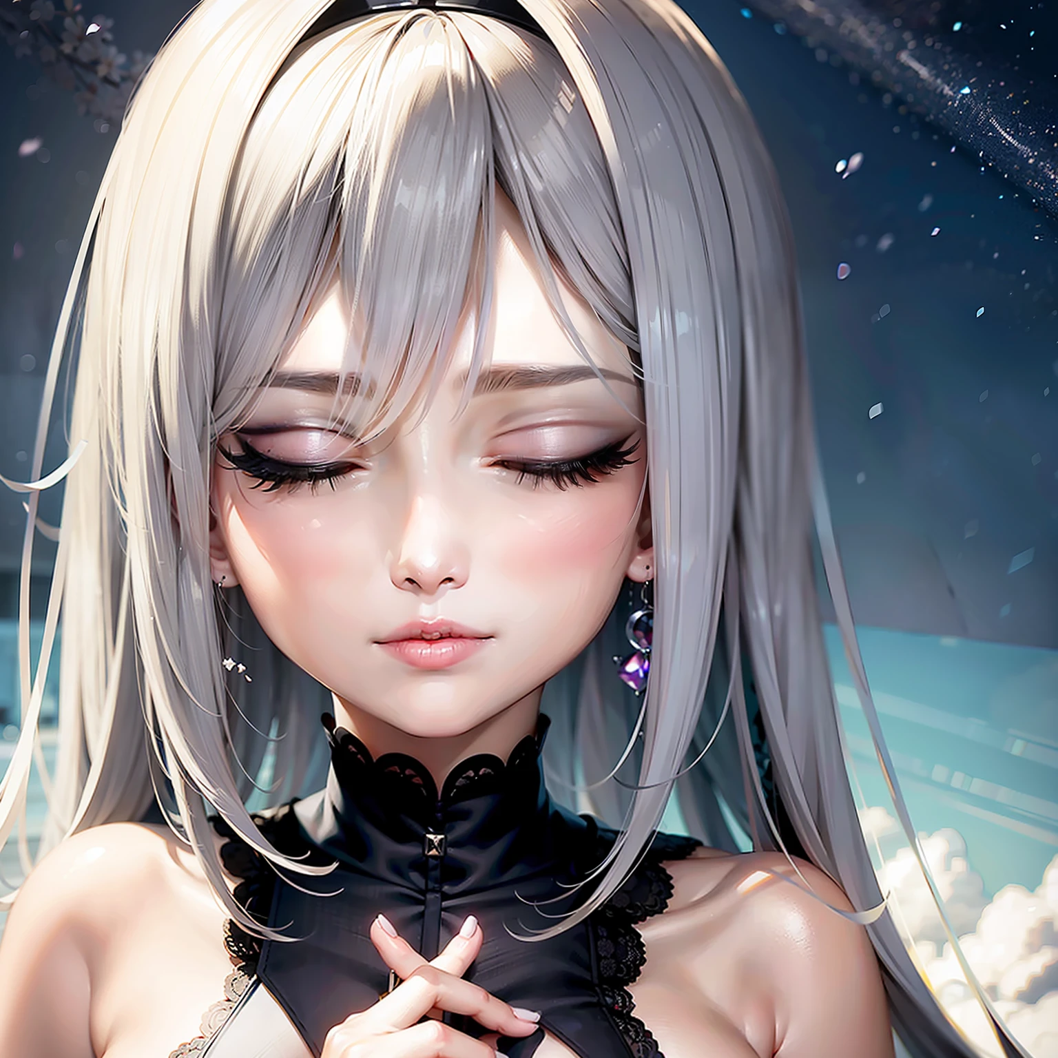 Eyes closed、Don't try to look outside、Beautiful lashes、超A high resolution、Ultra-detailed lashes