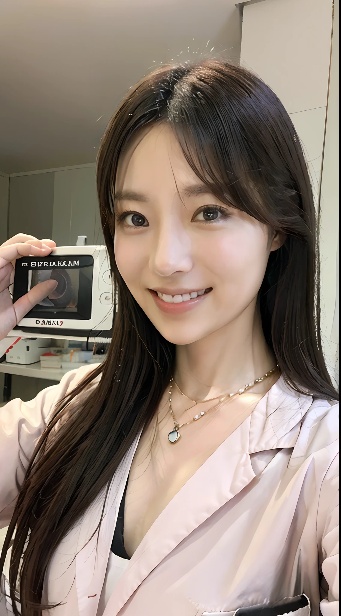 (realisitic、Photorealsitic:1.37)、(8K、Raw photography、top-quality、masterpiece:1.2)、ultra-detailliert、Heart-shaped pupil、physically-based renderingt、超A high resolution、Kodak Vision Color、Captured with an Arricam LT camera、bokeh dof、foco nítido、looking at viewerer、Photorealsitic、realisitic、独奏、Photorealsitic、((1womanl))、((A Japanese Lady))、((A MILF))、((45 yers old))、((slim figure))、((Female Ophthalmologist))、((beautifully detailed hair))、((Black hair Long hair))、((hyperdetailed face))、((Smiling kindly))、((Detailed lab coat))、((Beautiful and detailed scruff))、((Detailed necklace))、