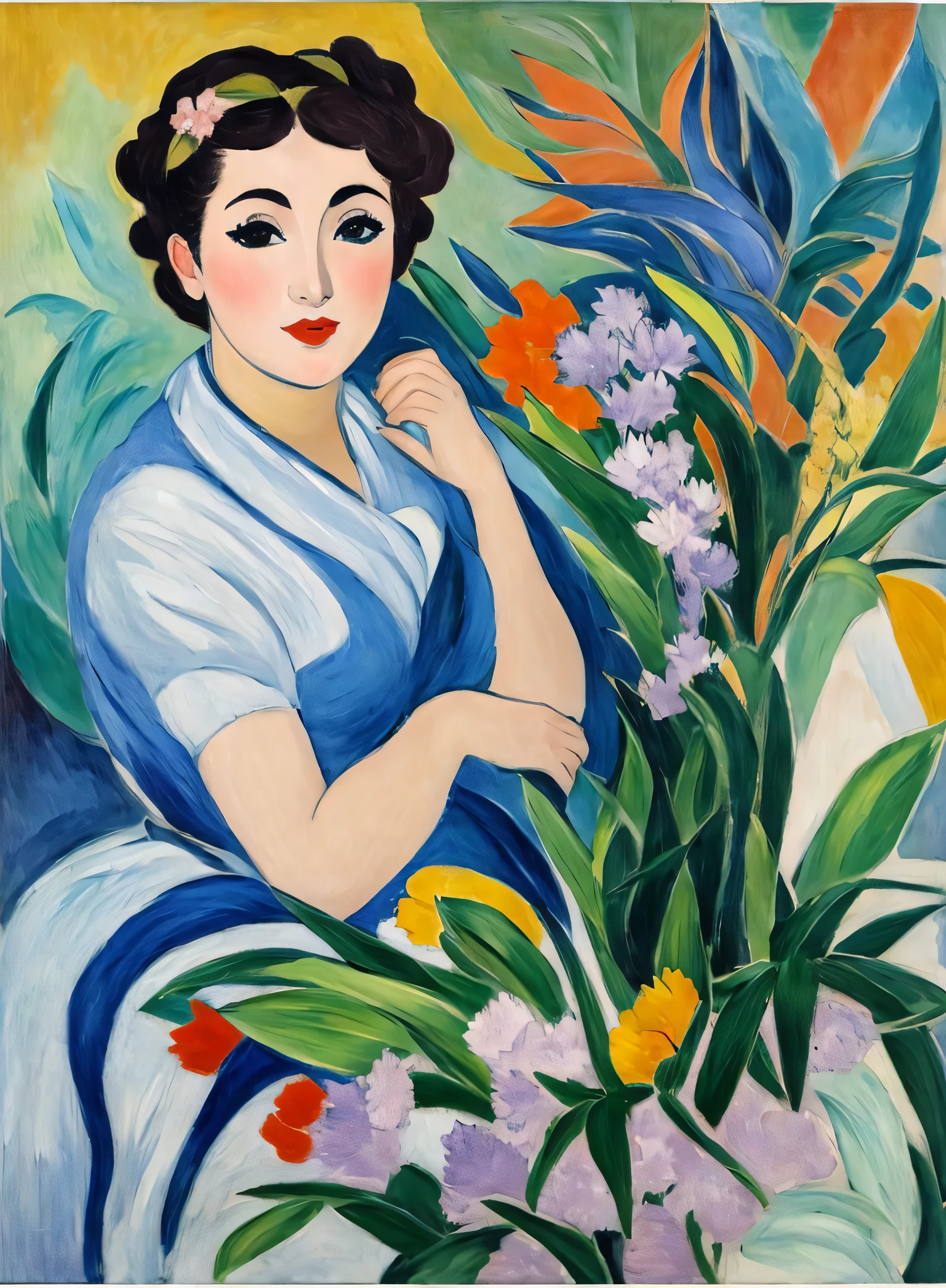 Woman with Flowers, Matisse, Fauvism, Fauvist style,