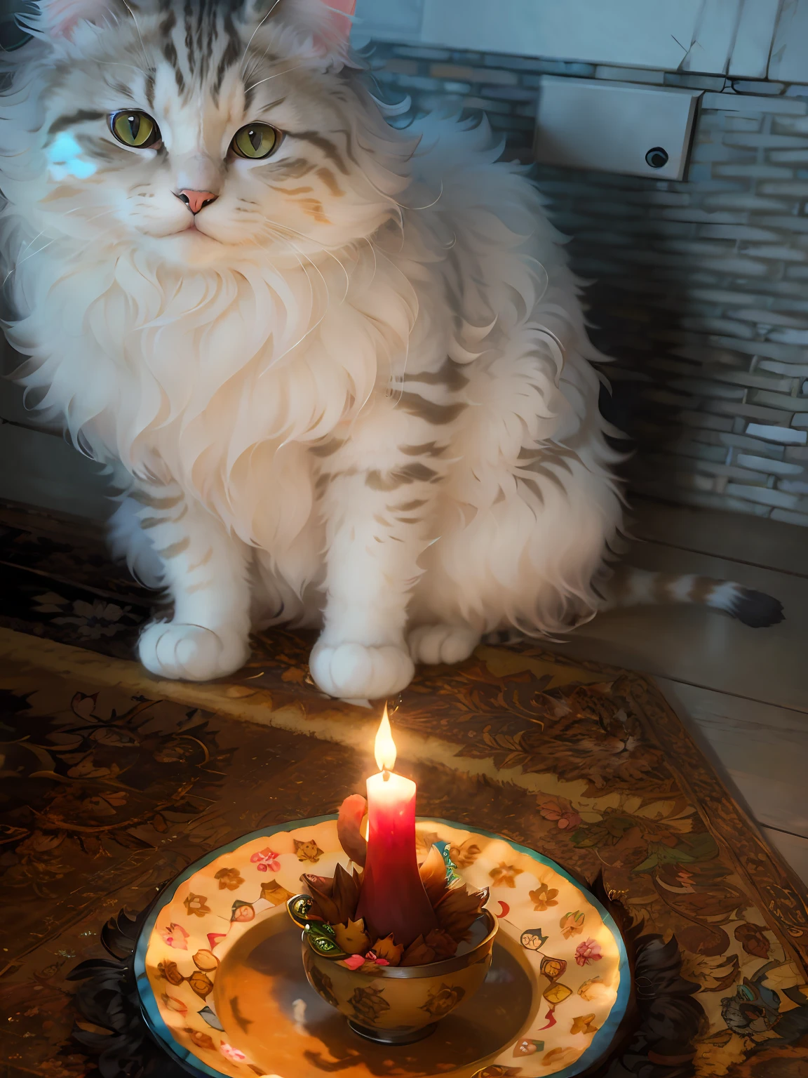 ((a cat in clothes)),,full shot,fluffy hair, anthropomorphic expressions, rich colors, exquisite details, masterpiece, realistic,artsation, cg, realistic, Unreal Engine , real light and shadow, beautiful rich colors, amazing details, high quality,a pair of ears