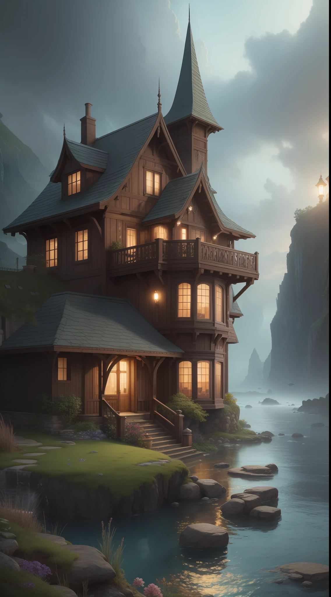 art by   Ralph Horsley



a typical european house with a slate roof, submerged under the water of the ocean,  scenic view, matte painting trending on artstation 






ultra highly detailed, detailed 



digital painting, highly detailed, intricated, intricated pose, clarity, high quality, ultra hd, realistic, vivid colors, highly detailed, UHD drawing, pen and ink, perfect composition, beautiful detailed intricate insanely detailed octane render trending on artstation, 8k artistic photography, photorealistic concept art, soft natural volumetric cinematic perfect light