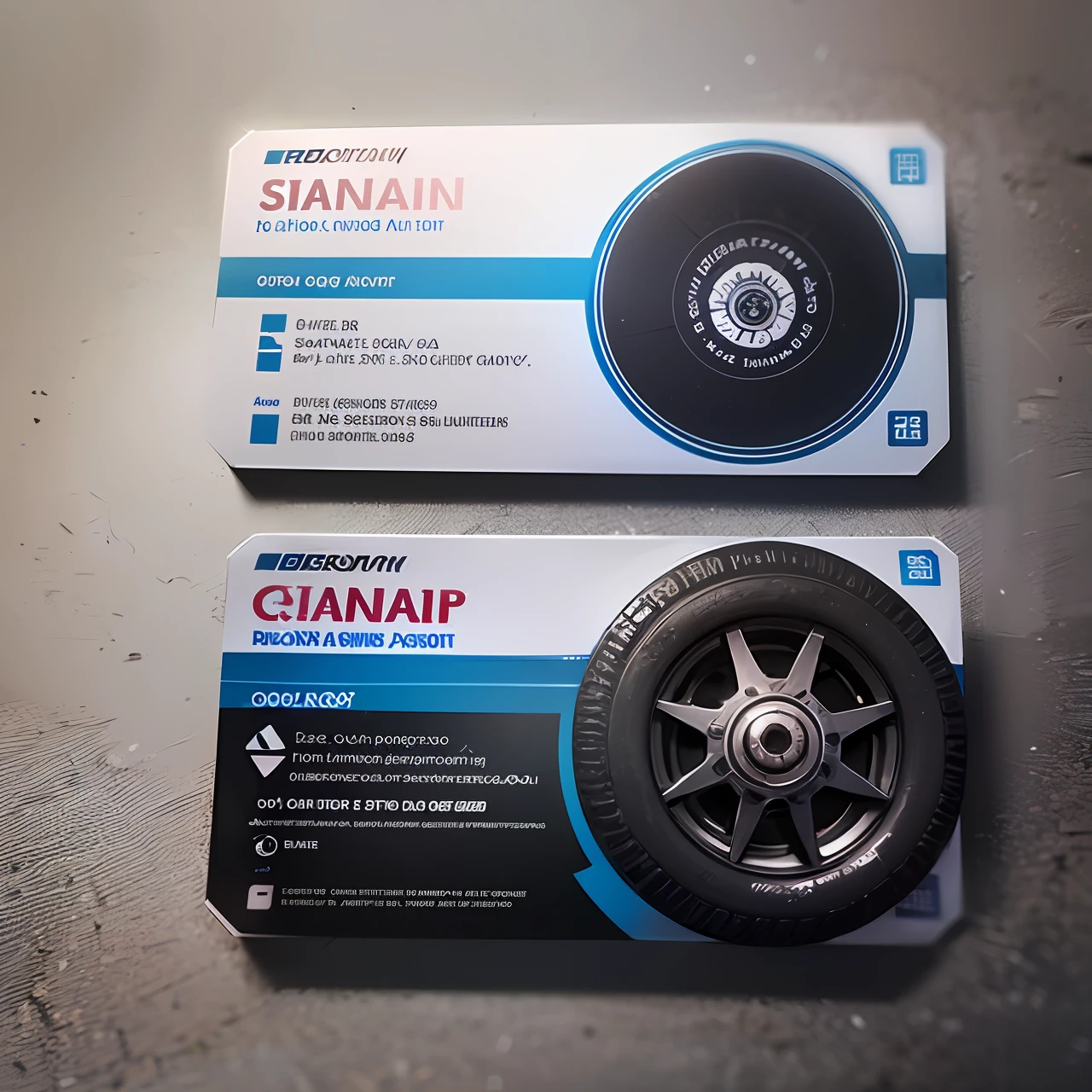 A business card design for a tire company and its supply chain industries --auto --s2