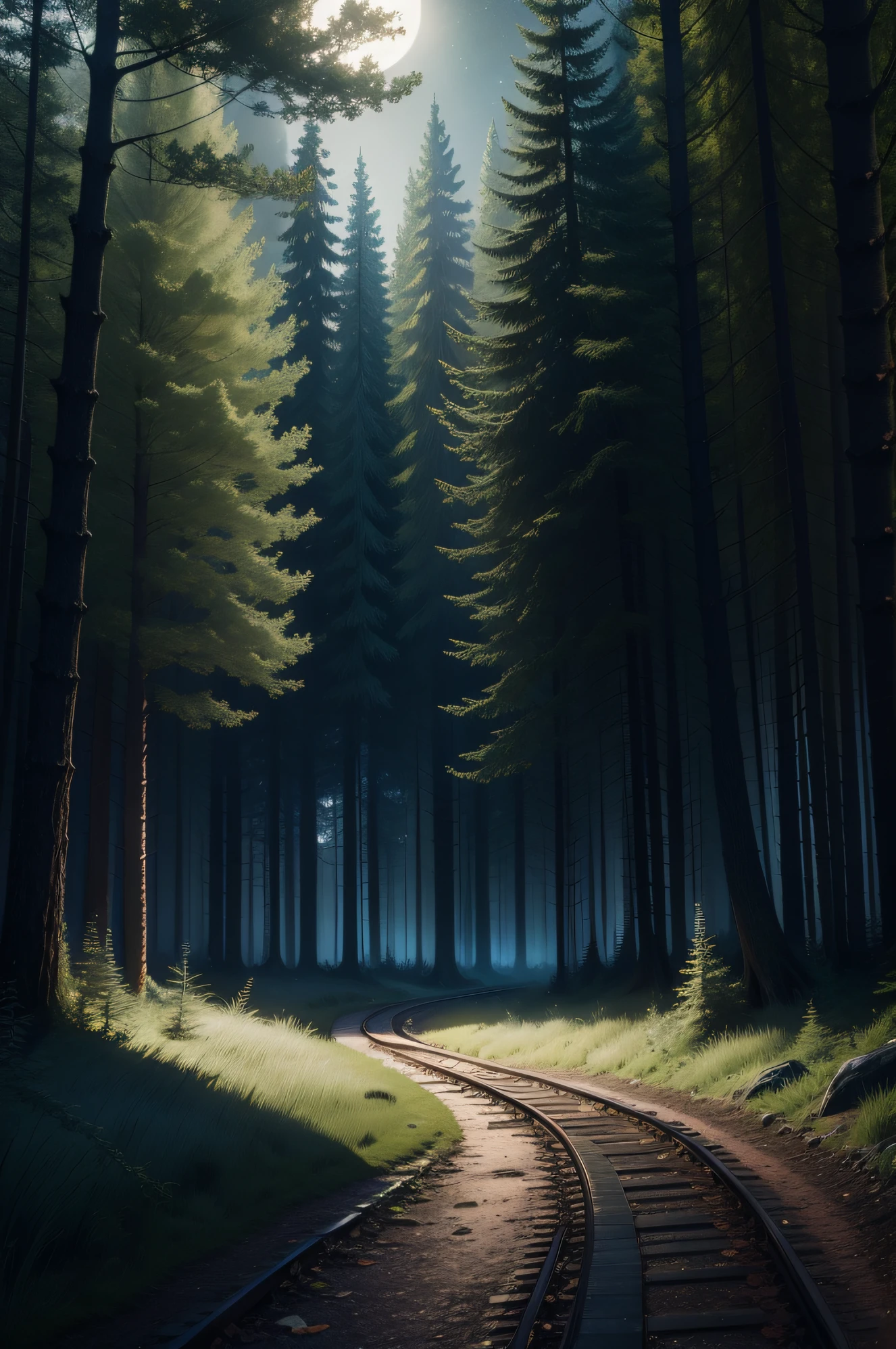 Realiy,ultra-realistic realism,ln the forest,night scene,scenecy