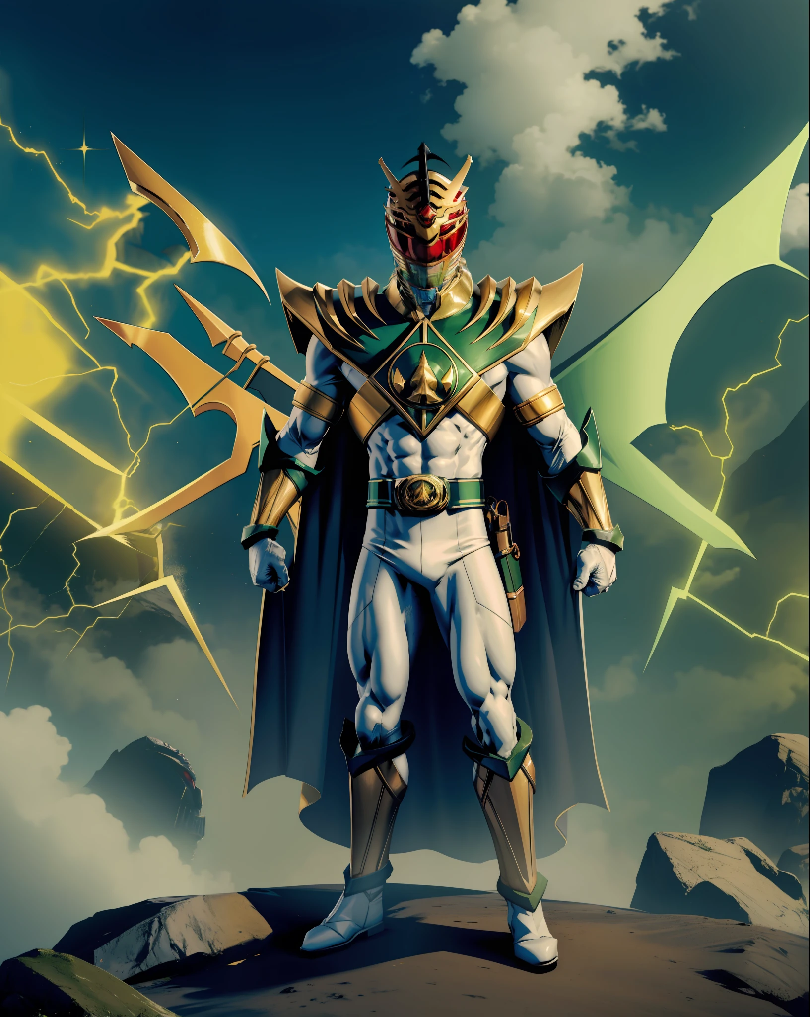 Lord Drakkon,sem capacete, realista,standingn,