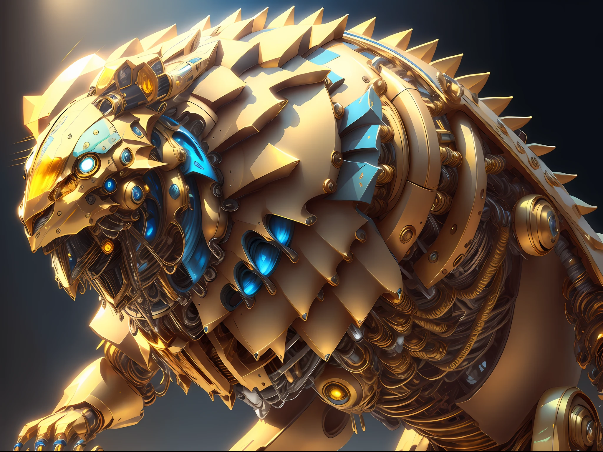 Mech4nim4lAI [lion :robot:.5], gold, blue