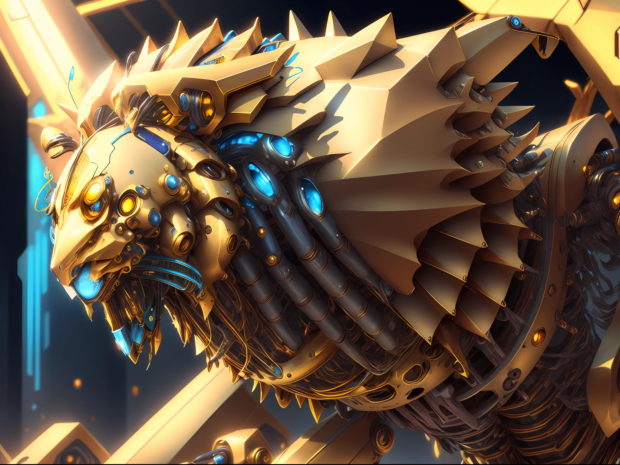 Mech4nim4lAI [lion :robot:.5], gold, blue