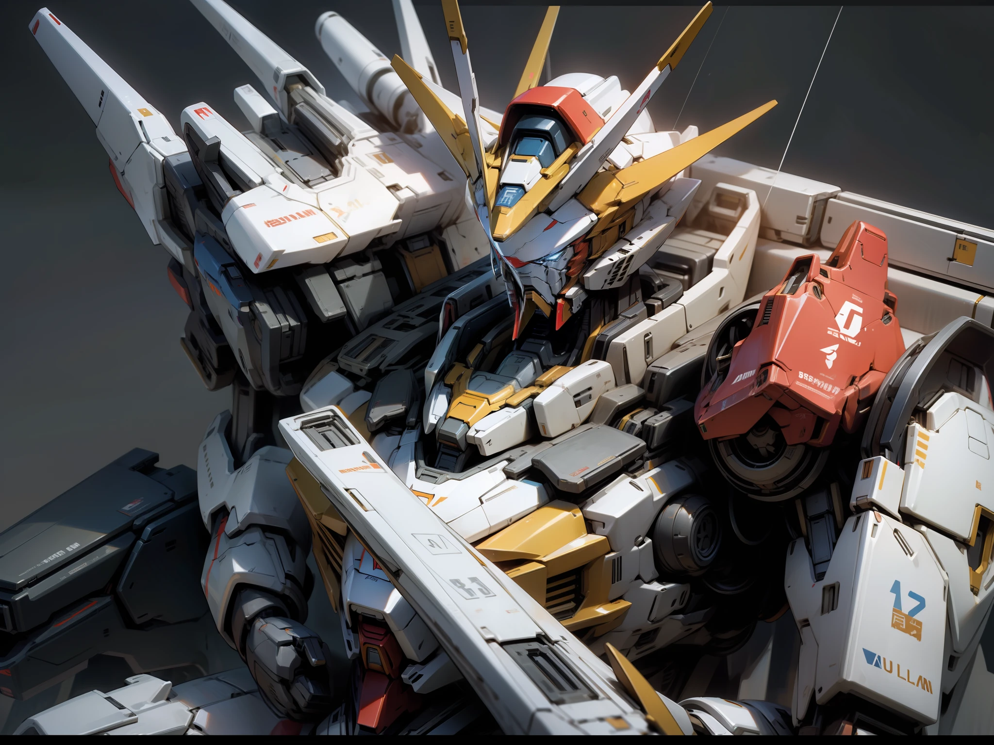 8K, top-quality、The ultra -The high-definition、masterpiece、reallistic、Gundam UC、a cool、mechs、Mobilesuit
