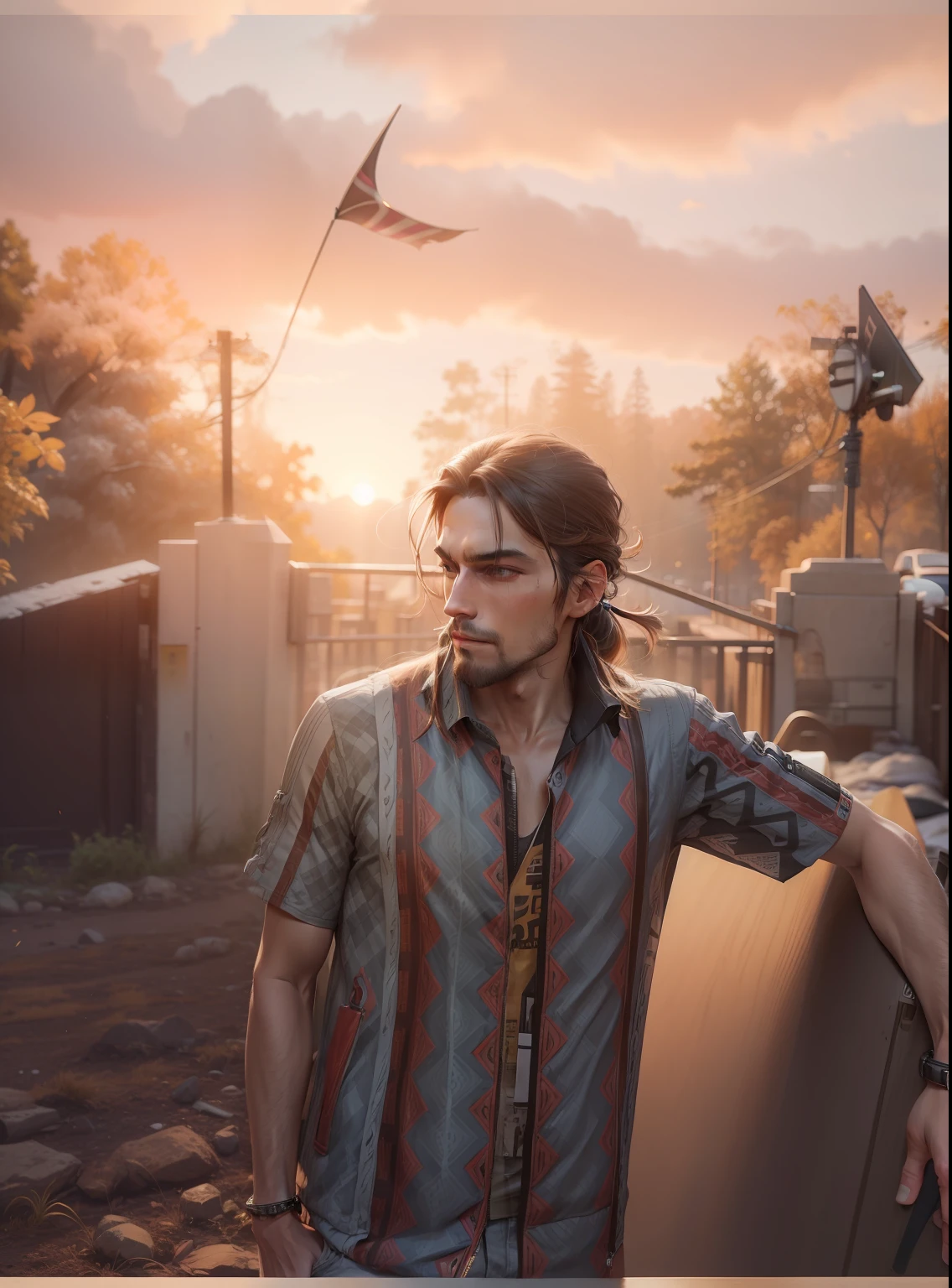 Normal face and long hairstyles shirt replace jacket 8k